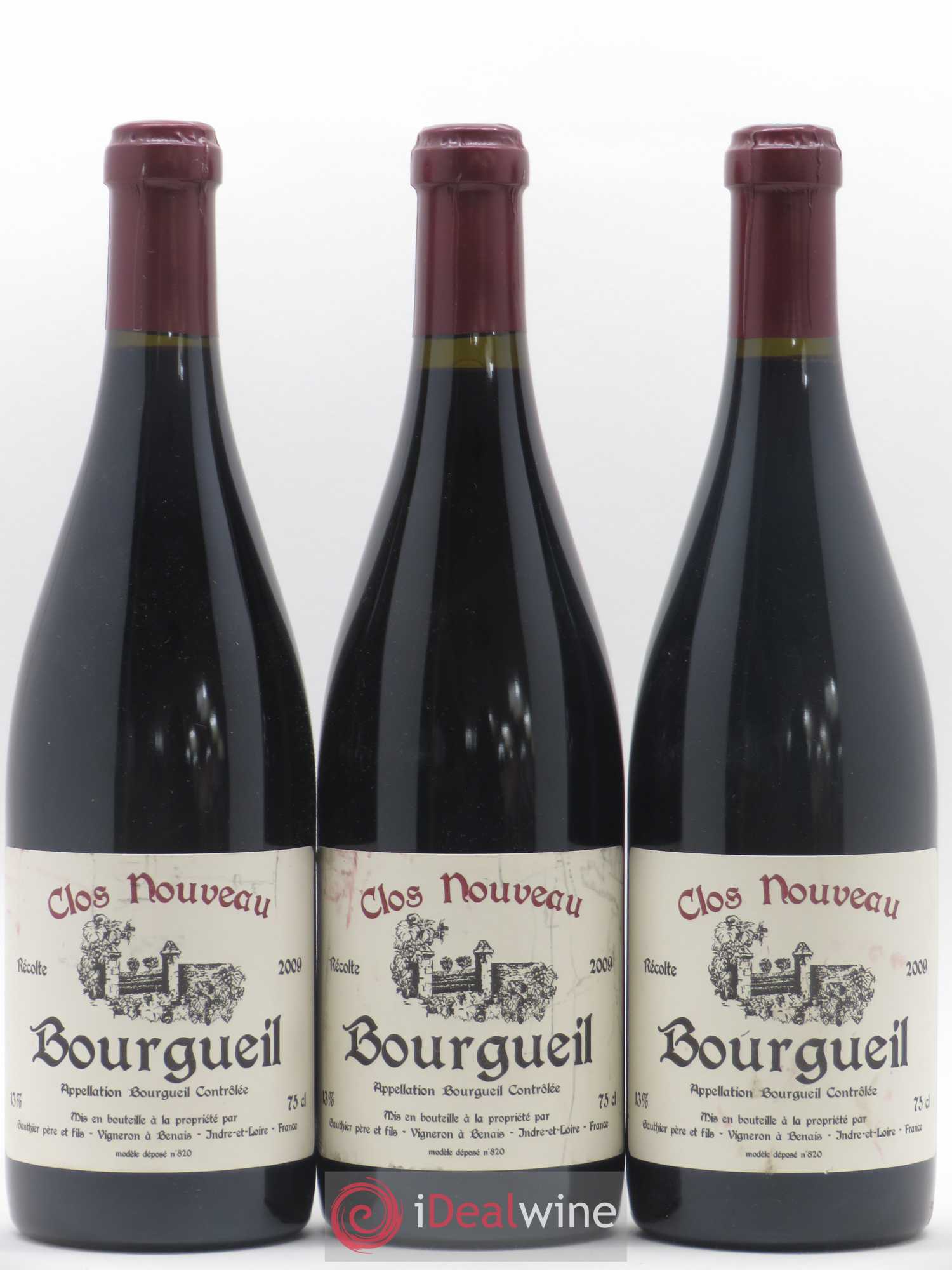 Bourgueil Clos Nouveau Domaine du Bel Air 2009 - Lot de 3 bouteilles - 0