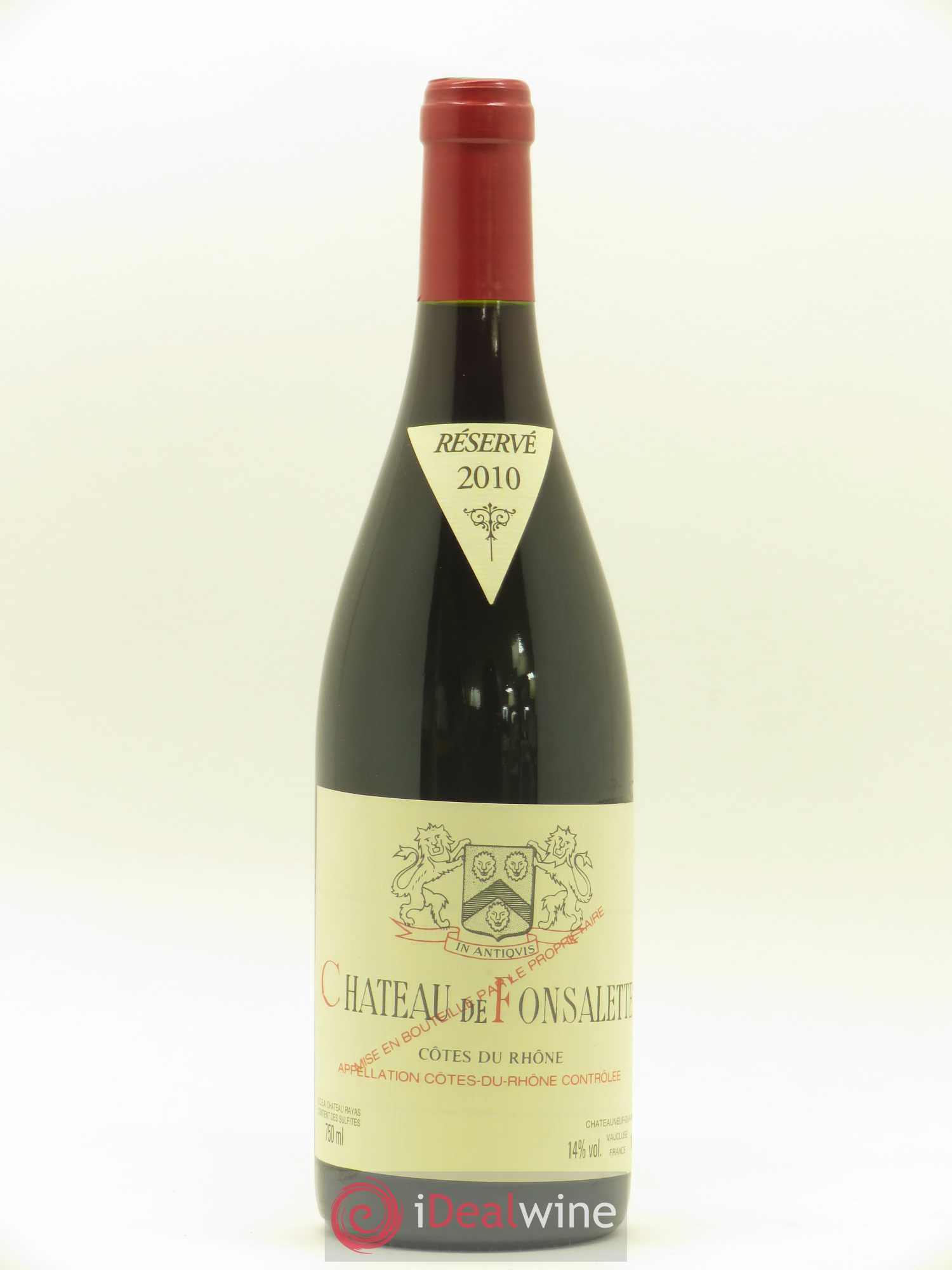 Côtes-du-Rhône Château de Fonsalette Emmanuel Reynaud 2010 - Lot de 1 bouteille - 0