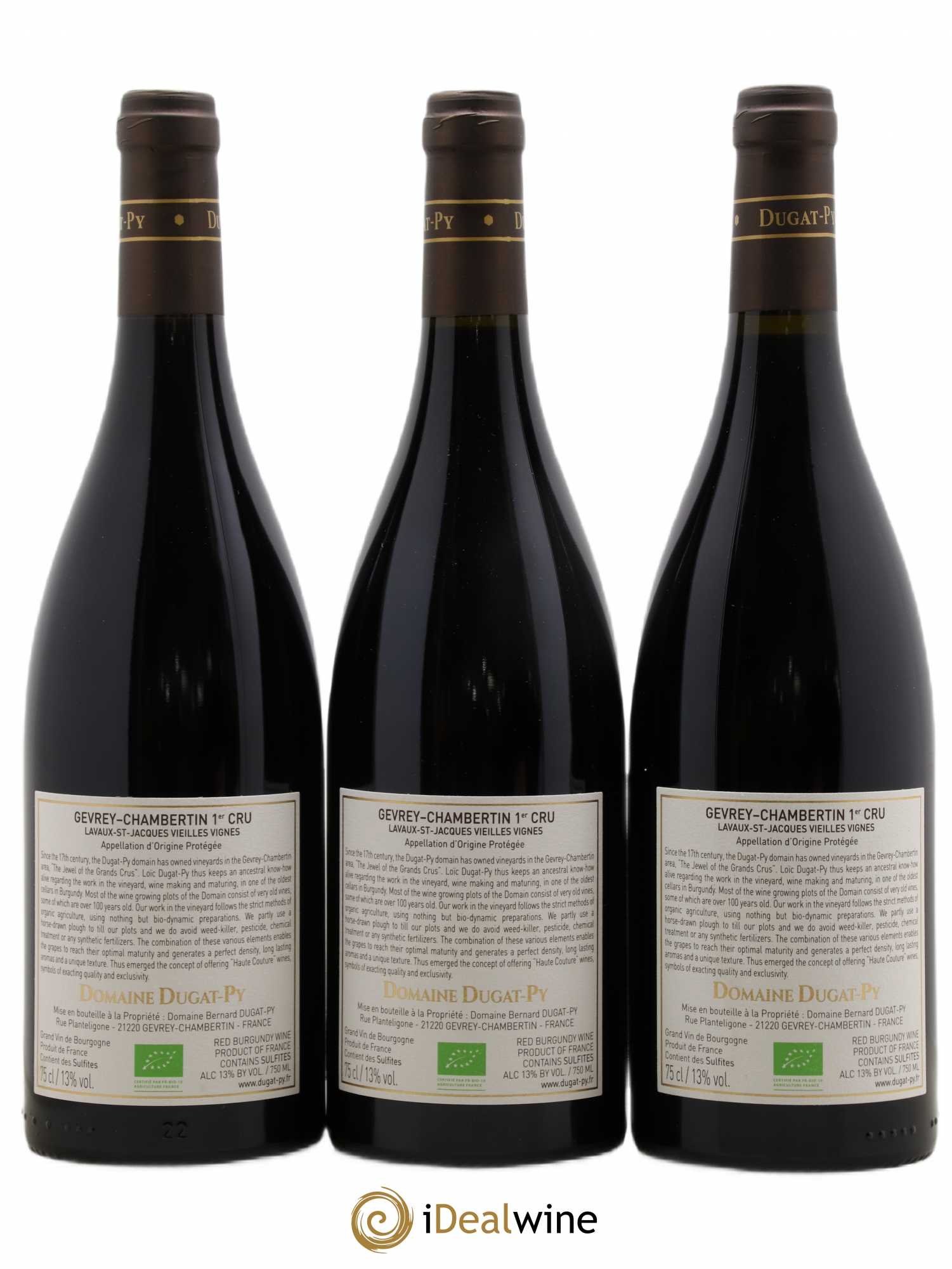 Gevrey-Chambertin 1er Cru Lavaux Saint Jacques Dugat-Py 2017 - Lot de 3 bouteilles - 1