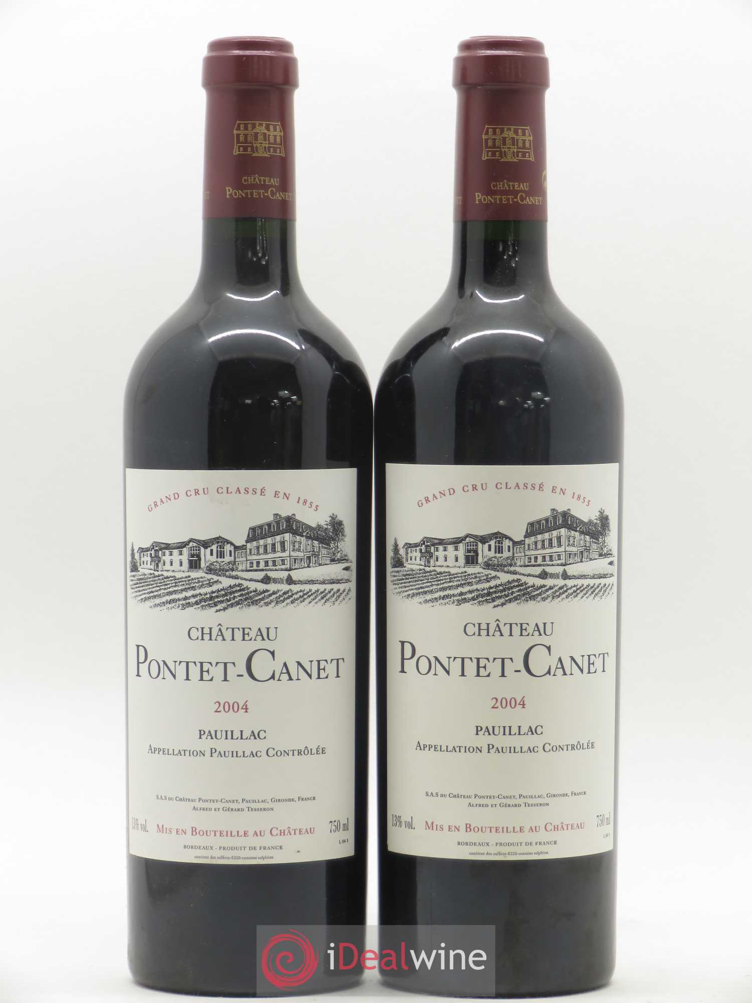 Château Pontet Canet 5ème Grand Cru Classé 2004 - Lot de 2 bouteilles - 0
