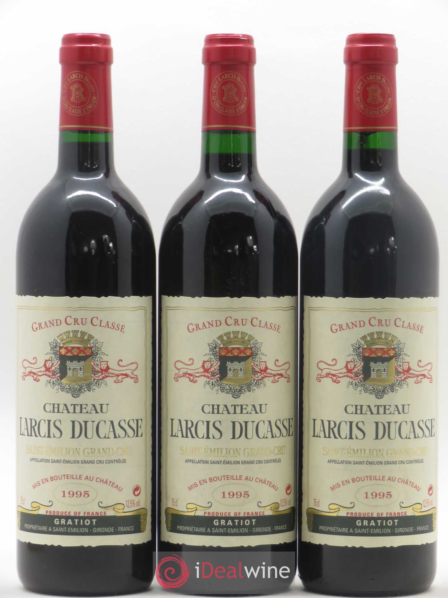 Château Larcis Ducasse 1er Grand Cru Classé B 1995 - Lot de 3 bouteilles - 0