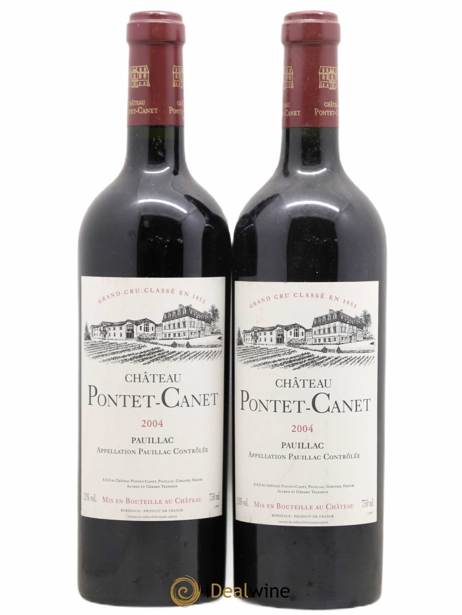 Château Pontet Canet 5ème Grand Cru Classé 2004 - Lot de 2 bouteilles - 0