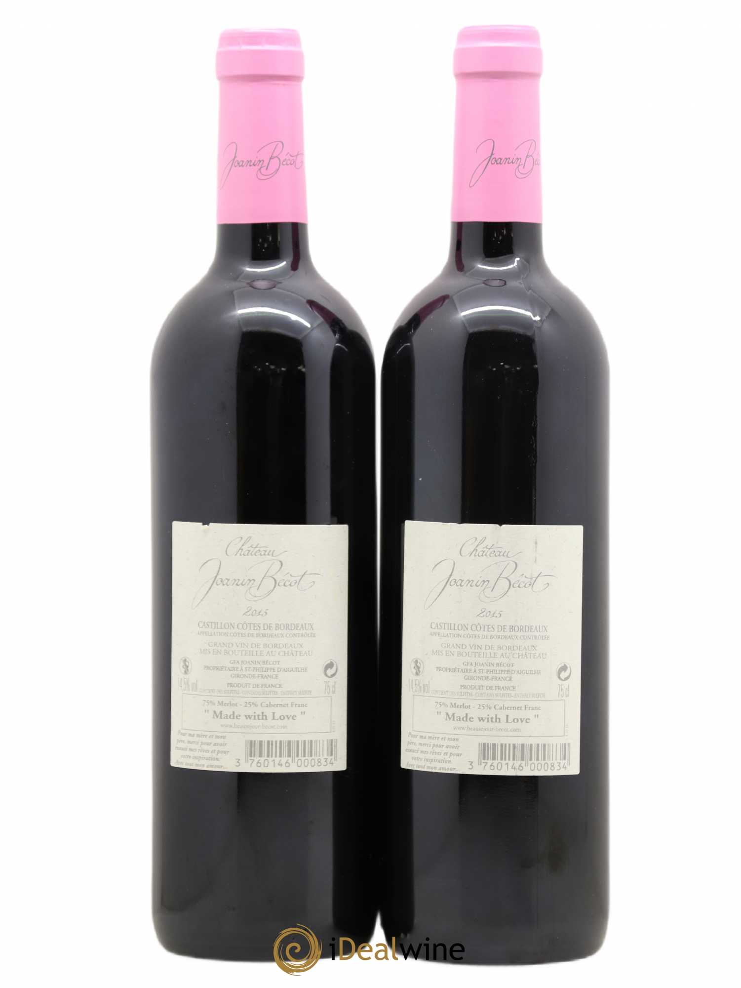 Château Joanin Bécot Fait Avec Amour 2015 - Lot de 2 bouteilles - 1
