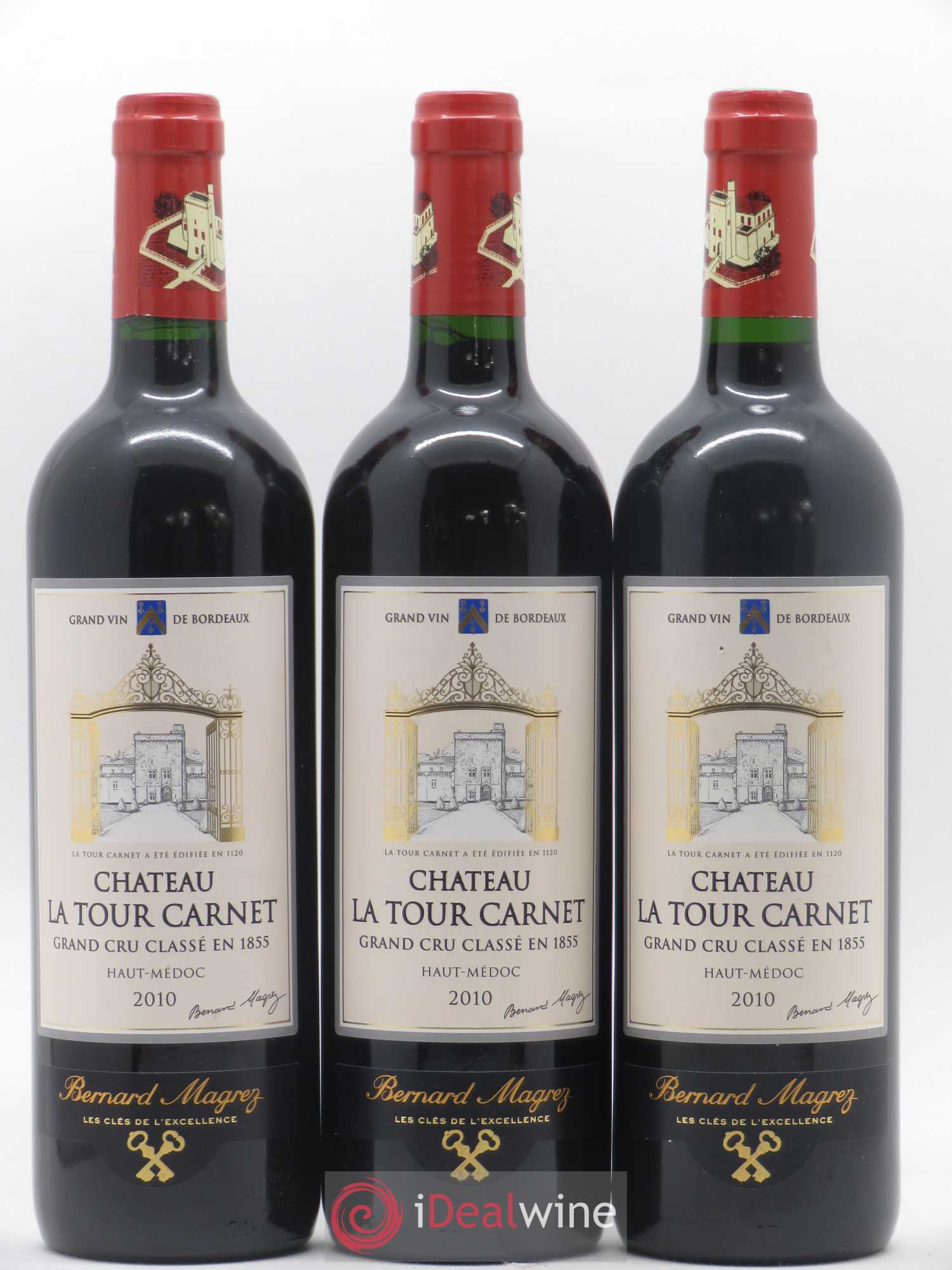 Château la Tour Carnet 4ème Grand Cru Classé 2010 - Lot de 3 bouteilles - 0