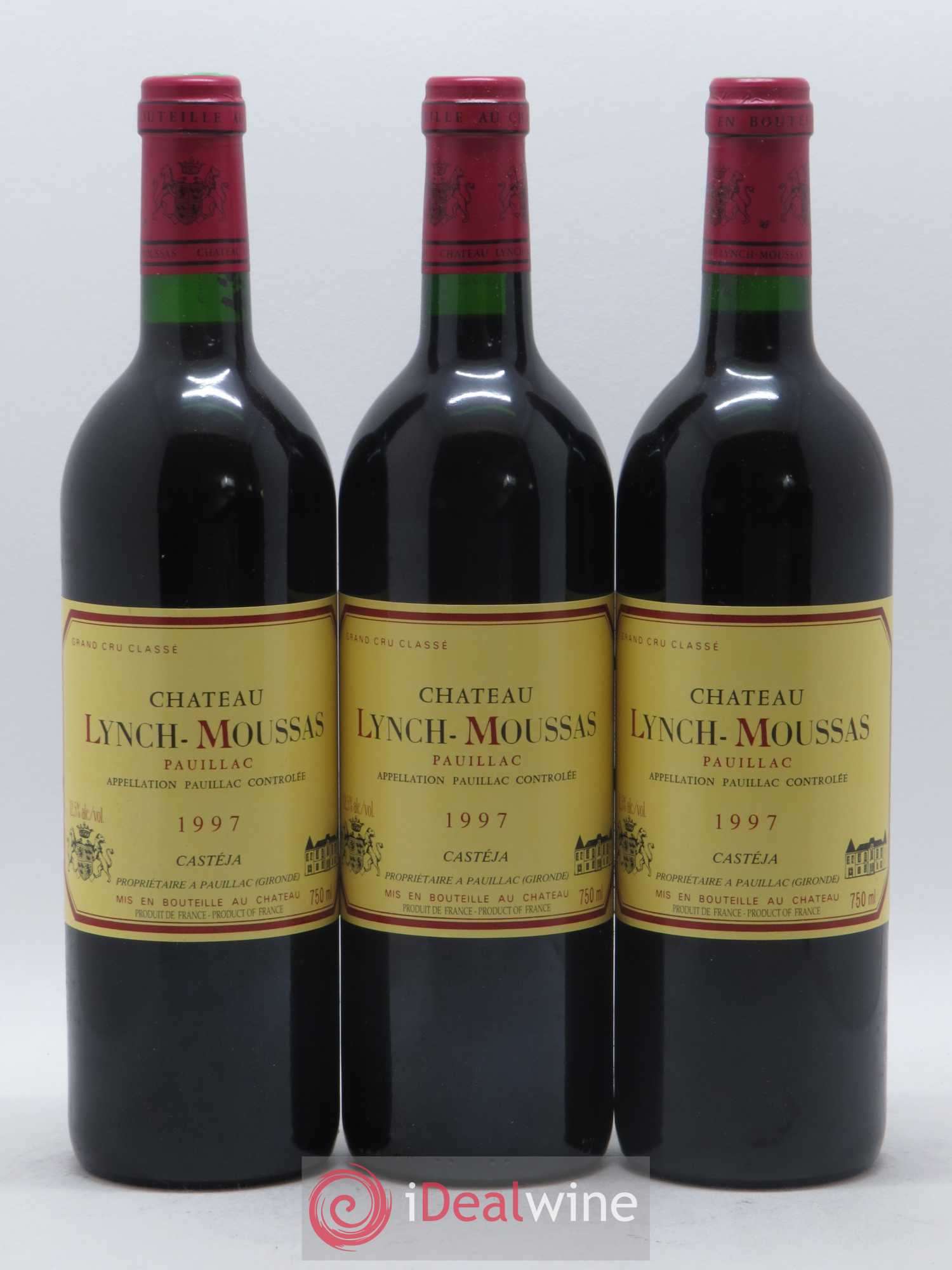 Château Lynch Moussas 5ème Grand Cru Classé 1997 - Lot de 3 bouteilles - 0
