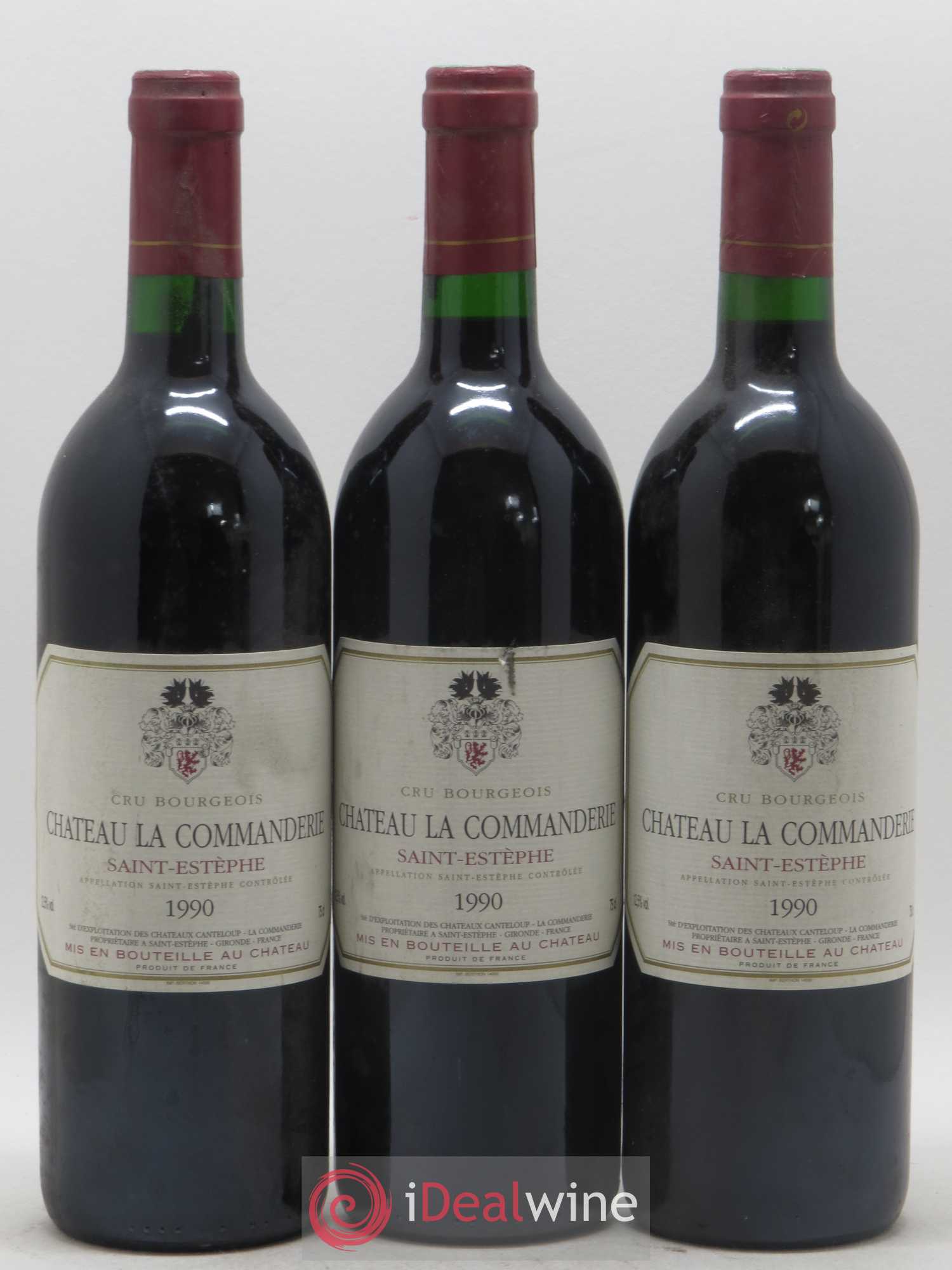 Château la Commanderie Grand Cru Classé 1990 - Lot de 3 bouteilles - 0