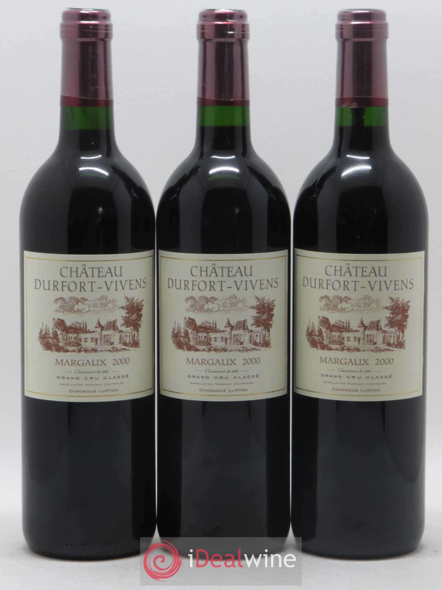 Château Durfort Vivens 2ème Grand Cru Classé 2000 - Lot de 3 bouteilles - 0
