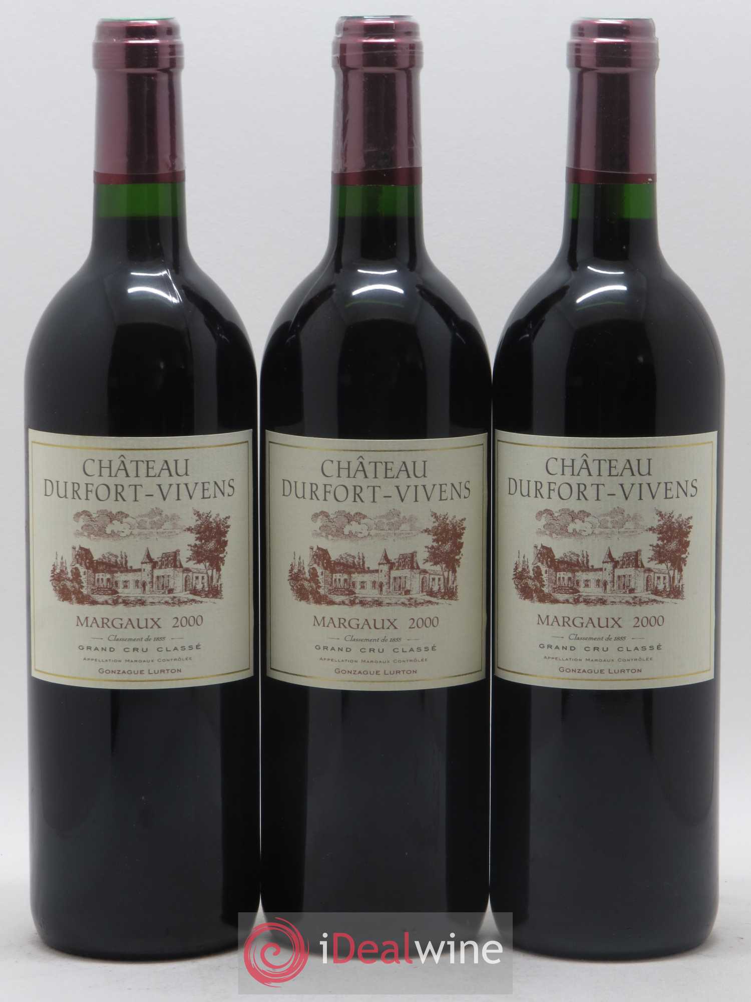 Château Durfort Vivens 2ème Grand Cru Classé 2000 - Lot de 3 bouteilles - 0