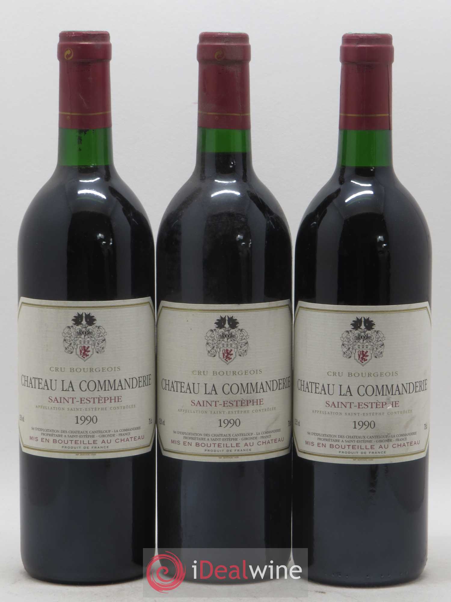 Château la Commanderie Grand Cru Classé 1990 - Lot de 3 bouteilles - 0