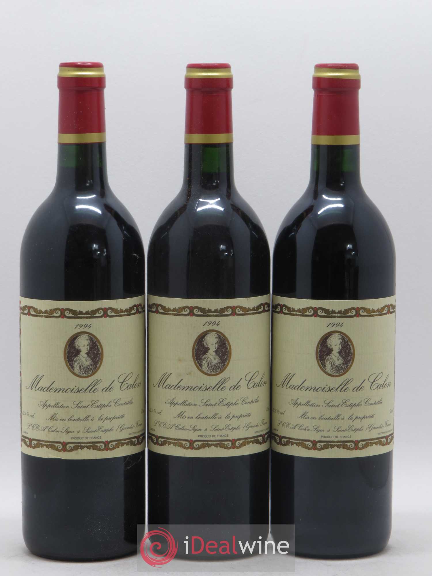 Saint-Estèphe Mademoiselle de Calon Ségur 1994 - Posten von 3 Flaschen - 0
