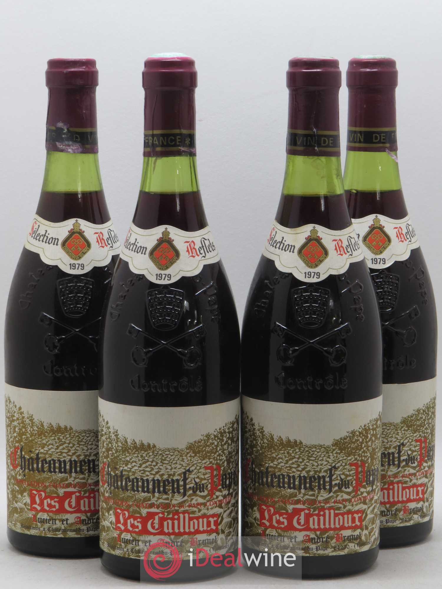 Châteauneuf-du-Pape Les Cailloux André Brunel 1979 - Lot de 4 bouteilles - 0