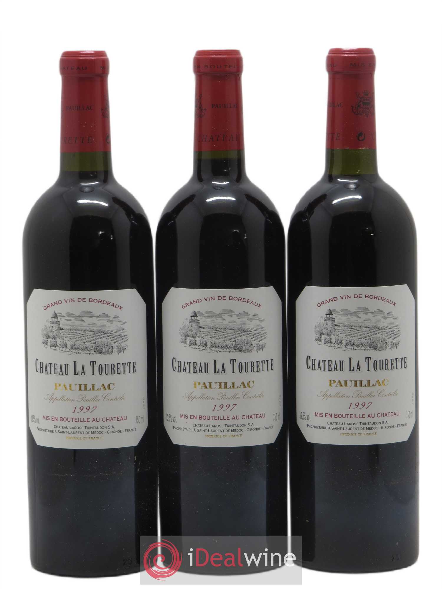 Pauillac Château La Tourette 1997 - Lot de 3 bouteilles - 0