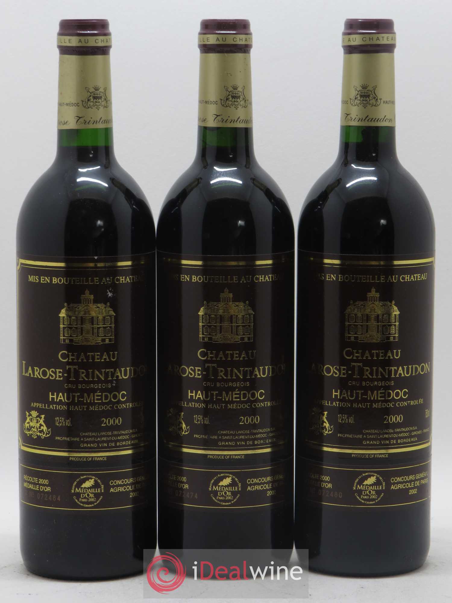 Château Larose Trintaudon Cru Bourgeois 2000 - Lot de 3 bouteilles - 0