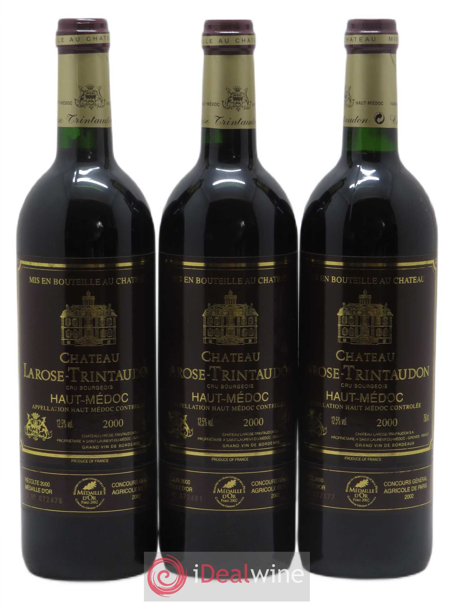 Château Larose Trintaudon Cru Bourgeois 2000 - Lot de 3 bouteilles - 0