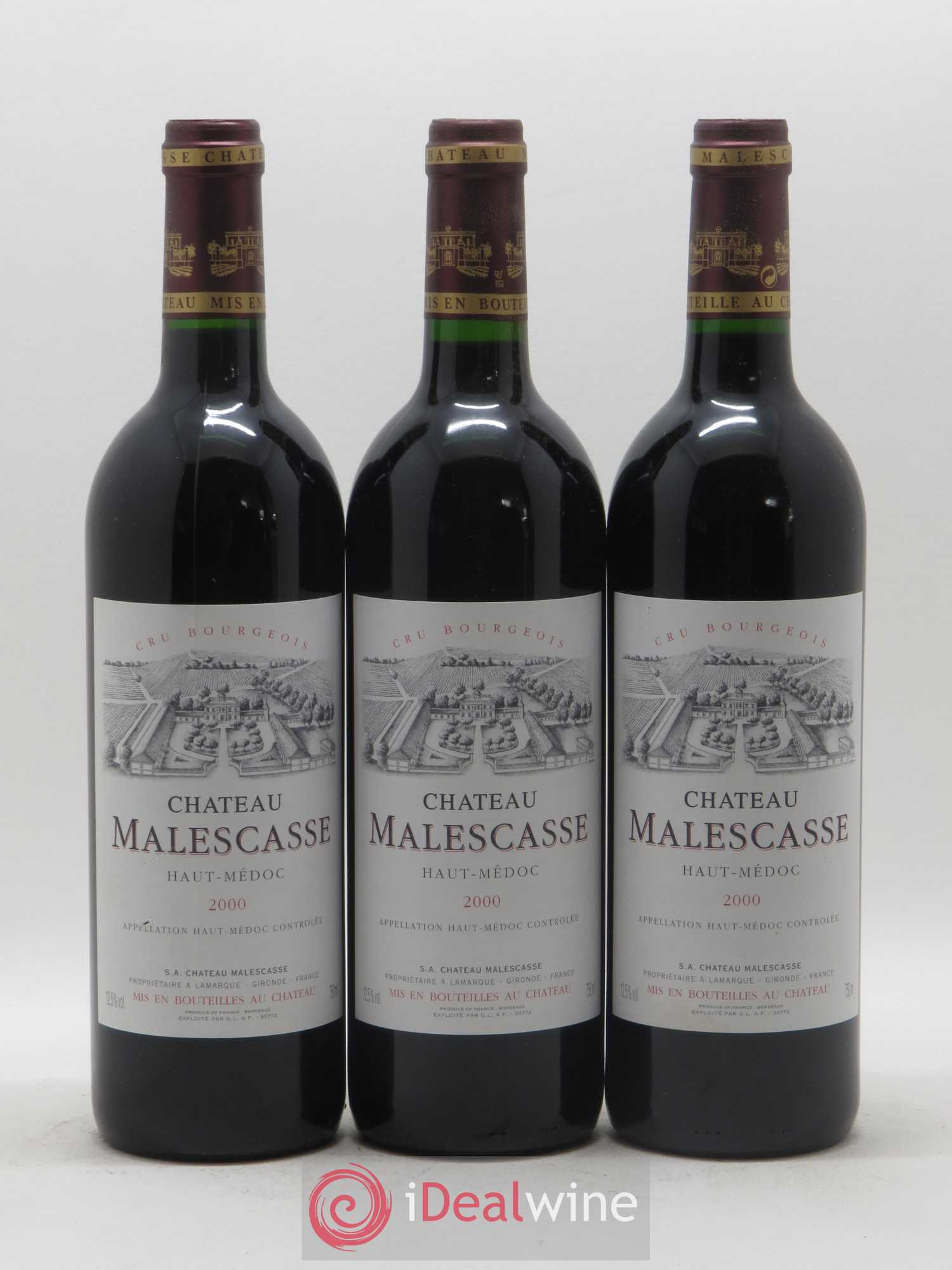 Château Malescasse Cru Bourgeois Exceptionnel 2000 - Lot de 6 bouteilles - 1