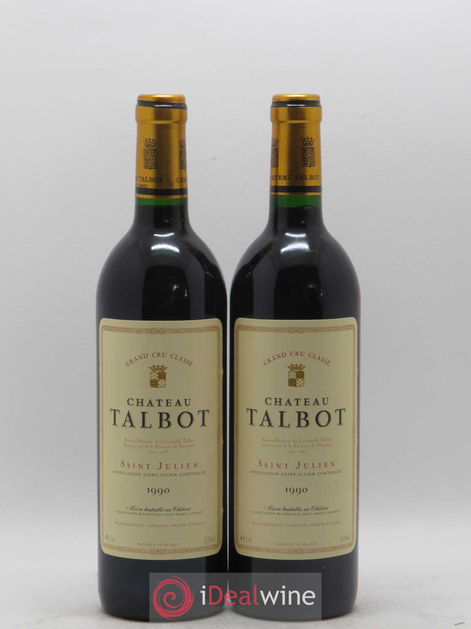 Château Talbot 4ème Grand Cru Classé 1990 - Lot de 2 bouteilles - 0