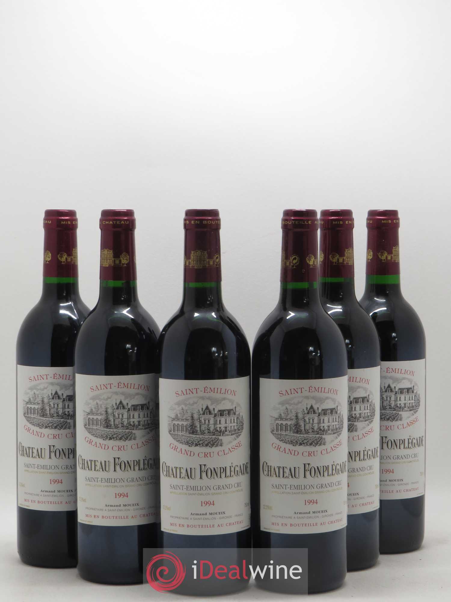 Château Fonplegade Grand Cru Classé 1994 - Lot de 6 bouteilles - 0