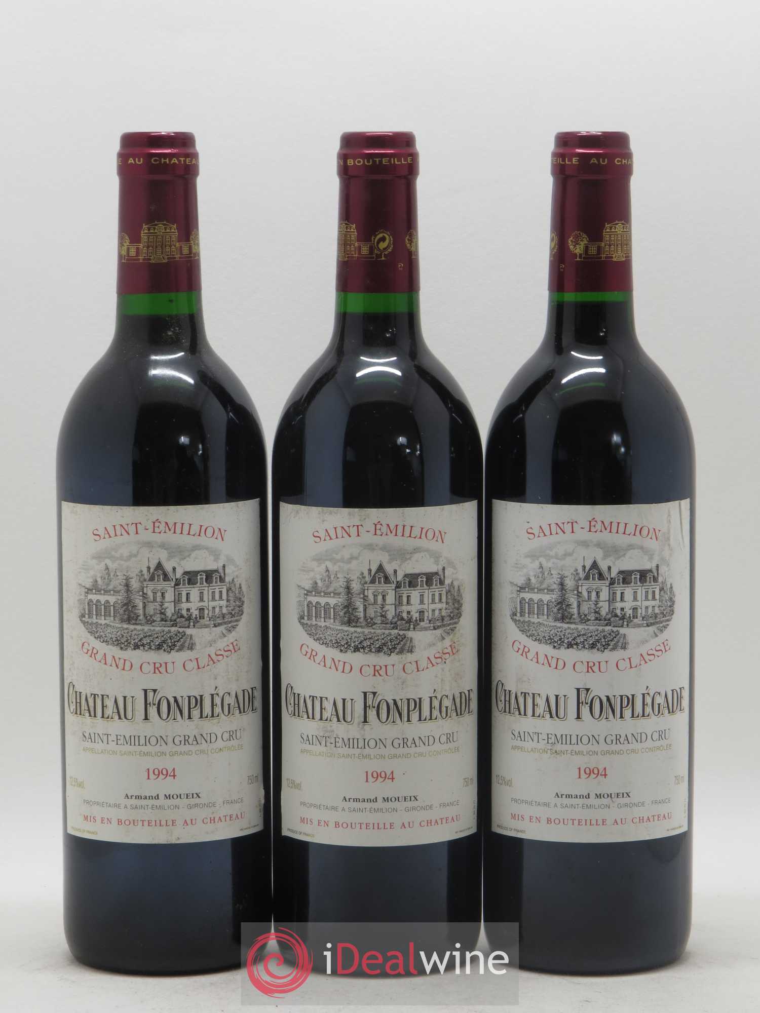 Château Fonplegade Grand Cru Classé 1994 - Lot de 12 bouteilles - 1