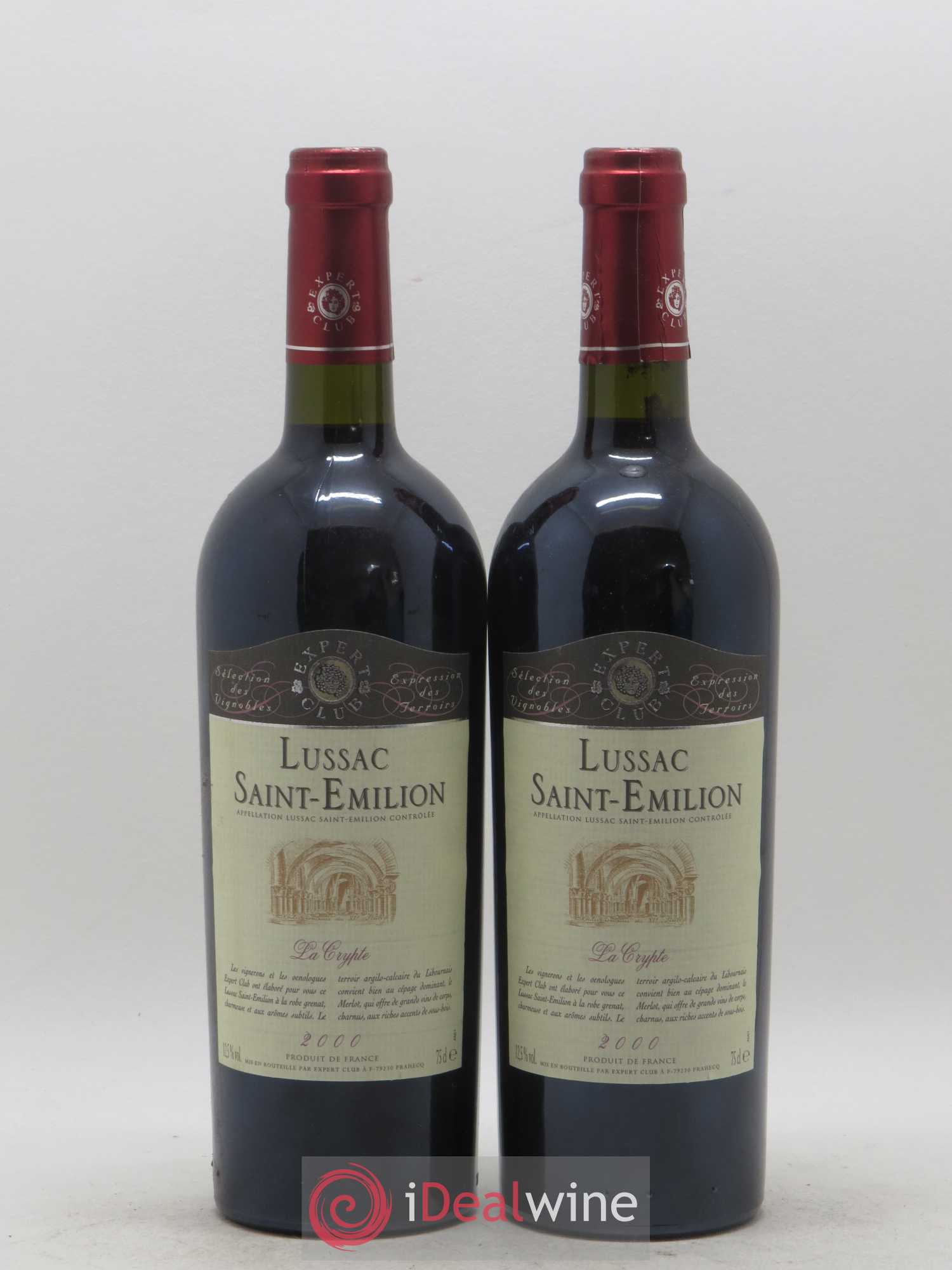 Lussac Saint-Émilion La Crypte 2000 - Lot de 2 bouteilles - 0