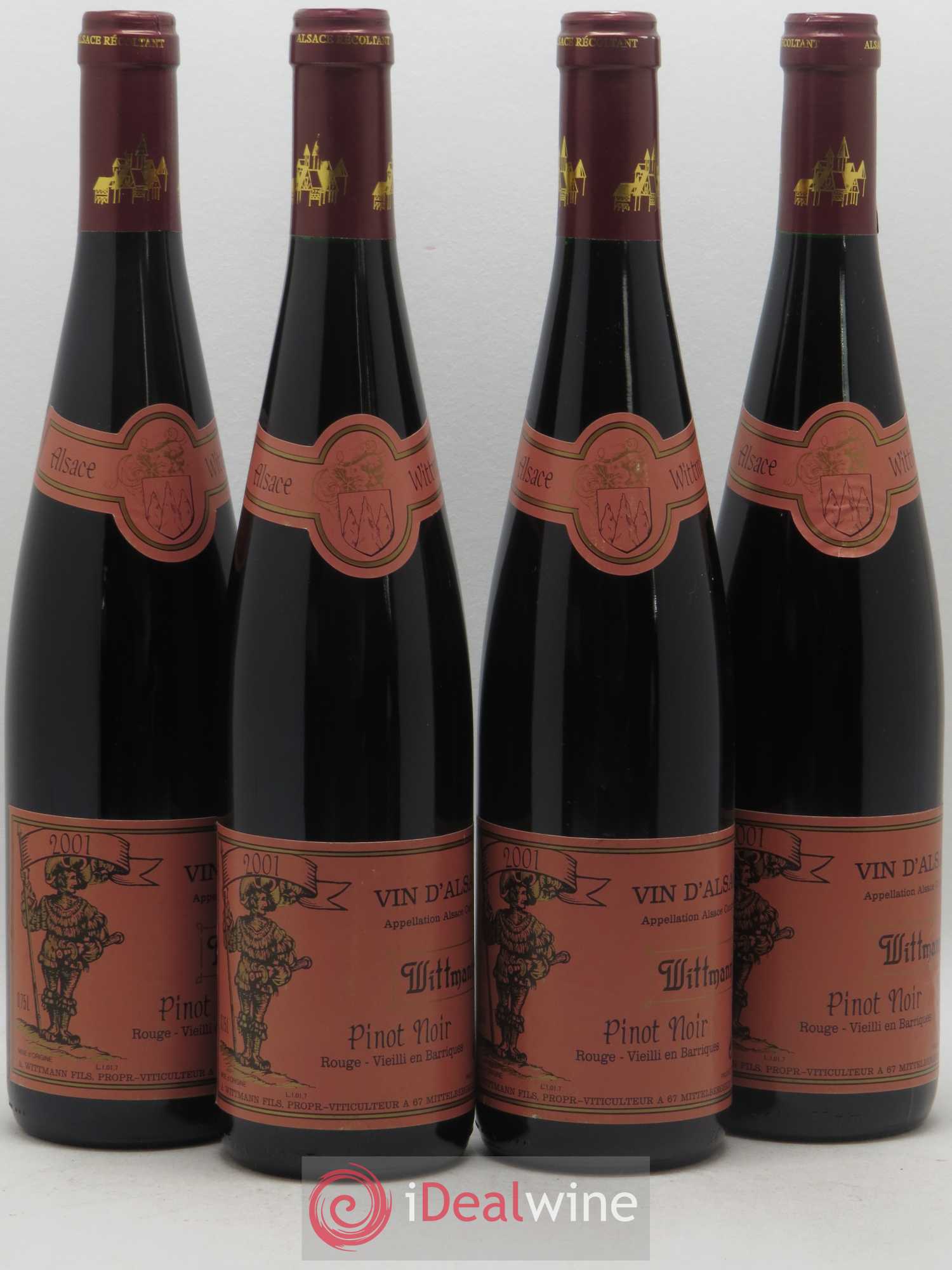 Alsace Wittmann Pinot Noir (sans prix de réserve) 2001 - Posten von 4 Flaschen - 0