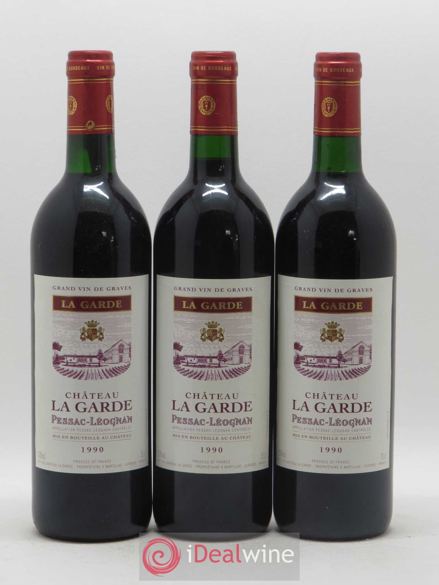 Pessac-Léognan Château Lagarde 1990 - Lot de 3 bouteilles - 0