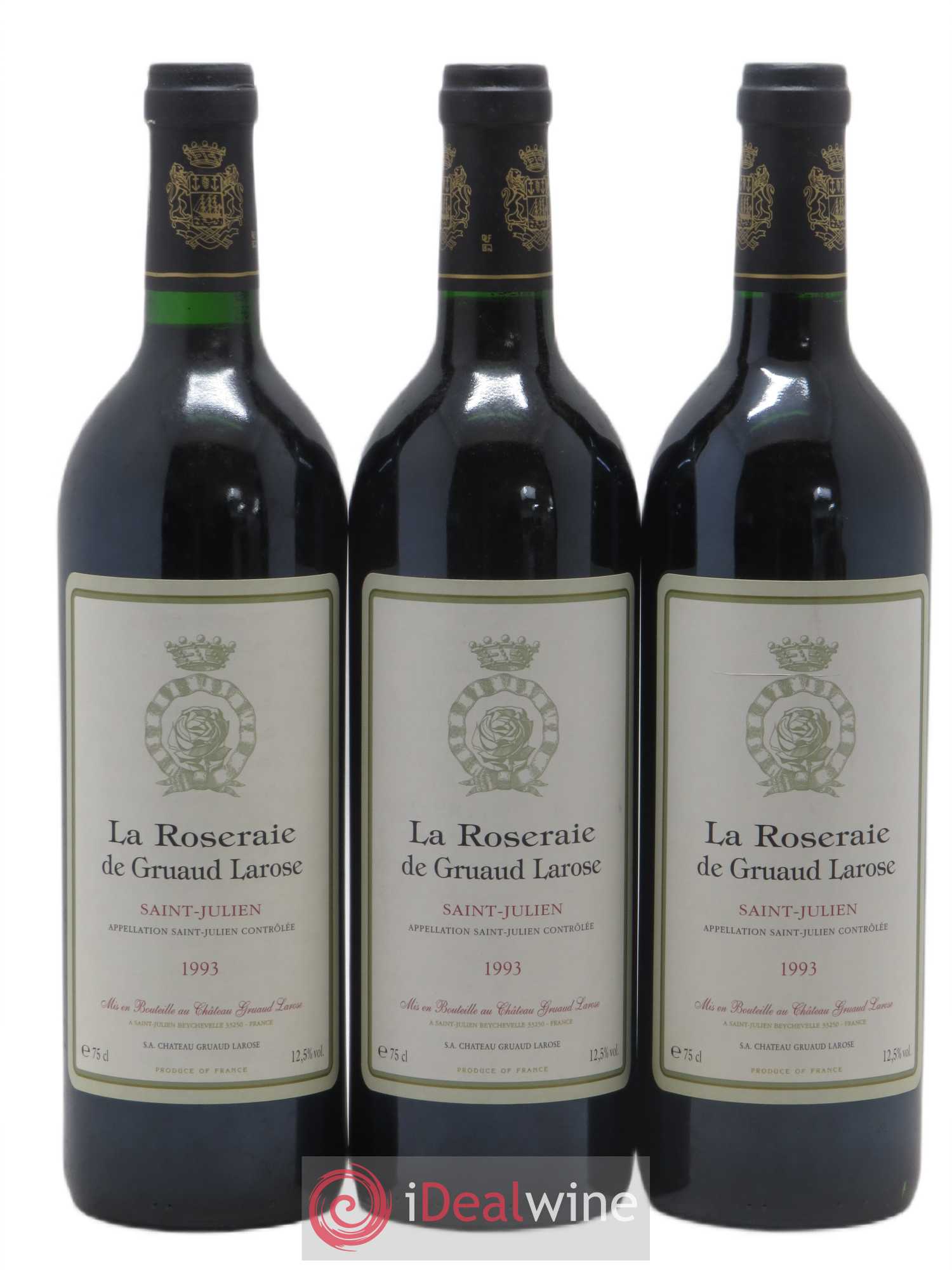 Saint-Julien La Roseraie de Gruaud Larose 1993 - Posten von 3 Flaschen - 0