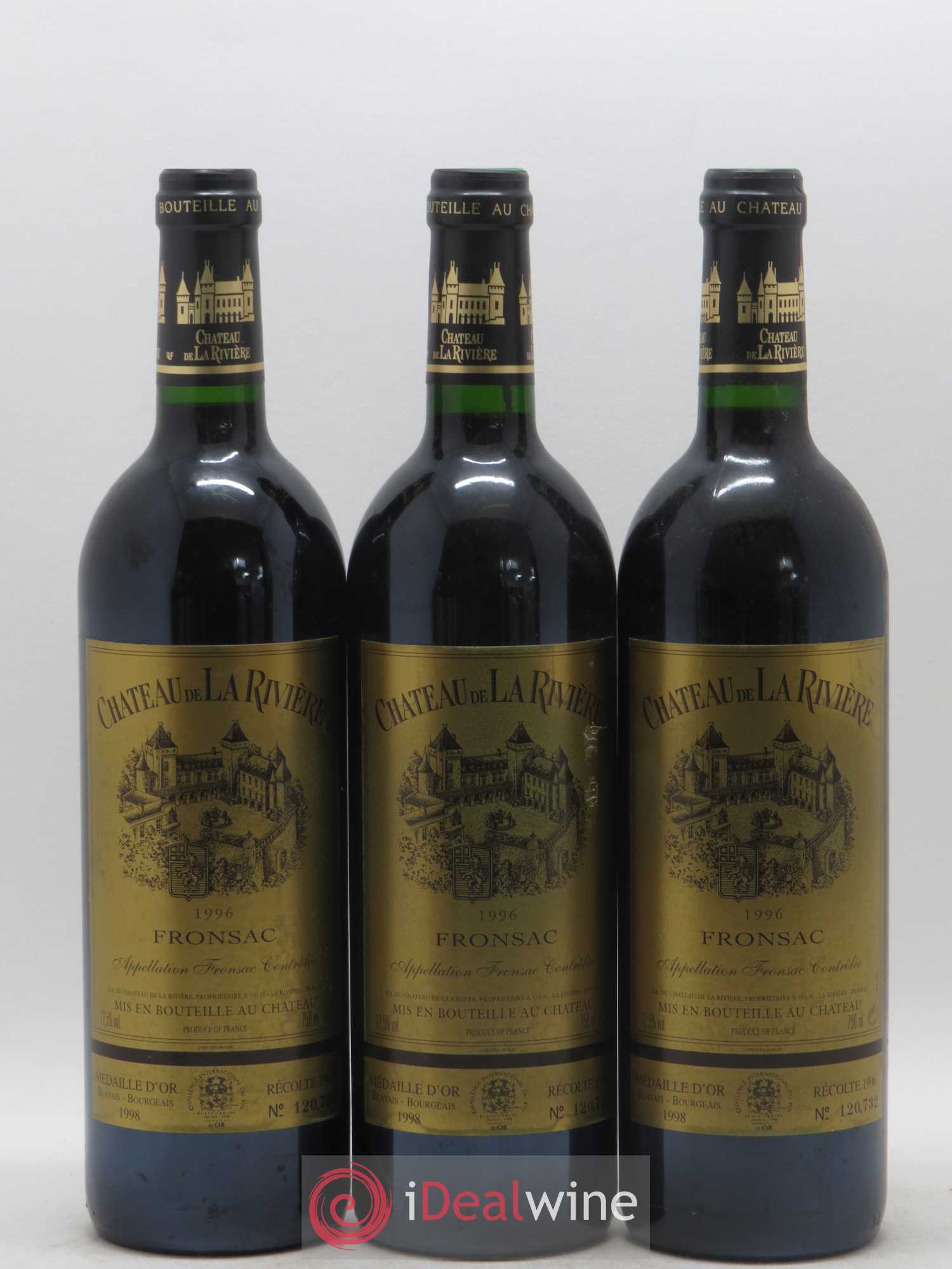 Château de La Rivière (sans prix de réserve) 1996 - Lot de 6 bouteilles - 1
