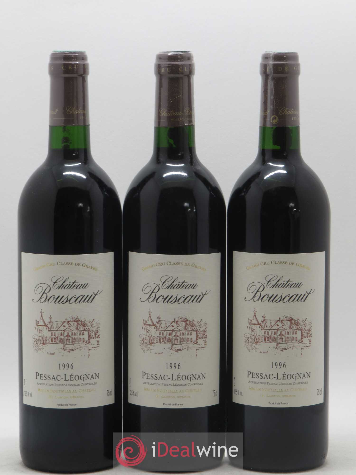 Château Bouscaut Cru Classé de Graves 1996 - Lot de 3 bouteilles - 0