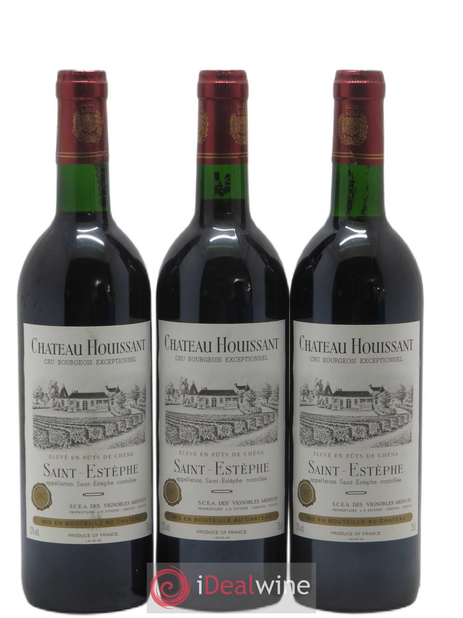 Saint-Estèphe Château Houissant 1997 - Lot de 3 bouteilles - 0