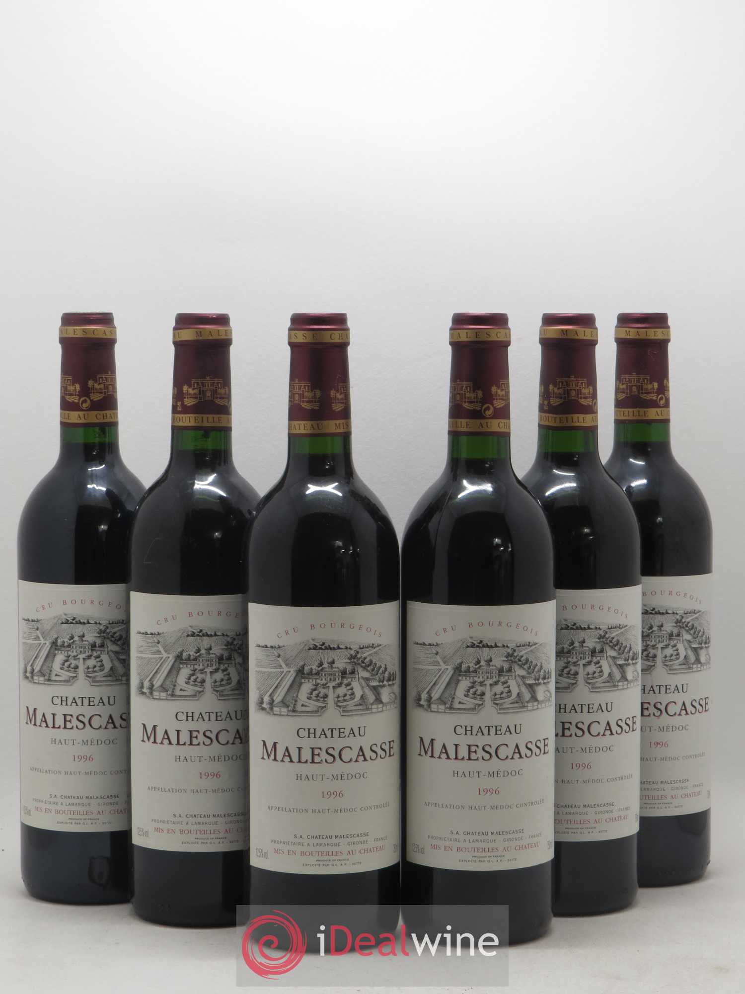 Château Malescasse Cru Bourgeois Exceptionnel 1996 - Lot de 6 bouteilles - 0