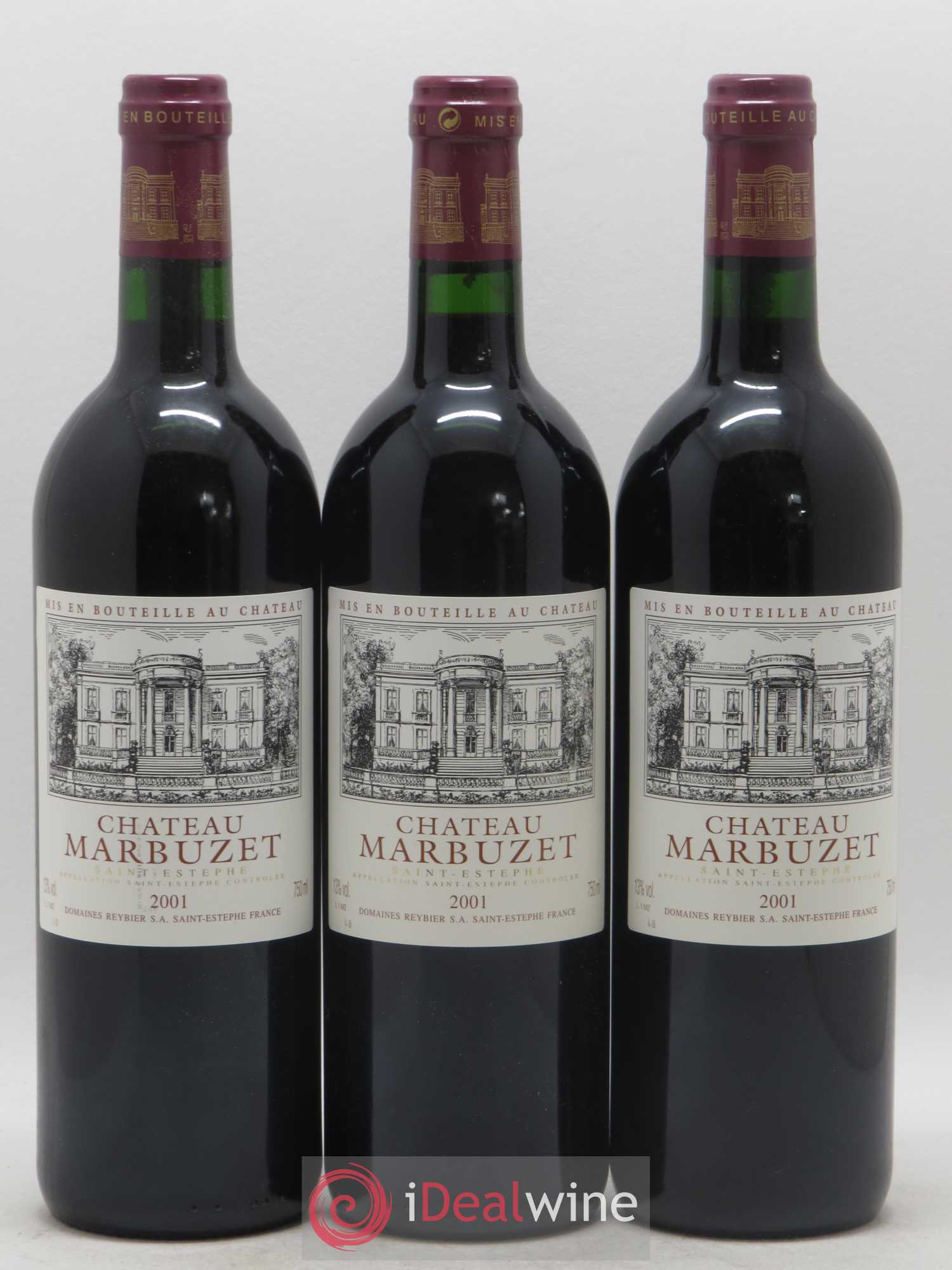 Château Saint-Estèphe Château Marbuzet 2001 - Lot de 3 bouteilles - 0