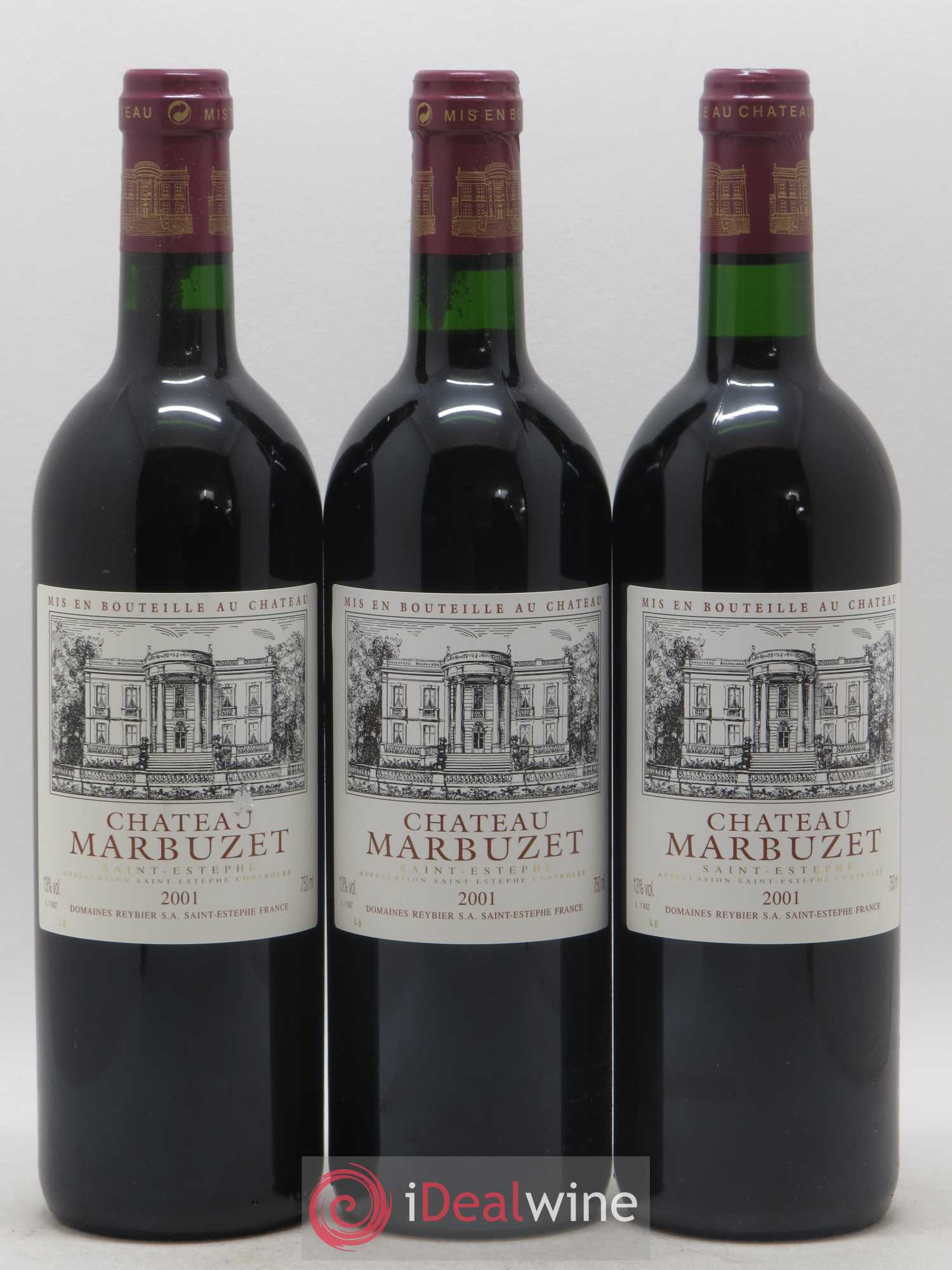 Château Saint-Estèphe Château Marbuzet 2001 - Lot de 3 bouteilles - 0