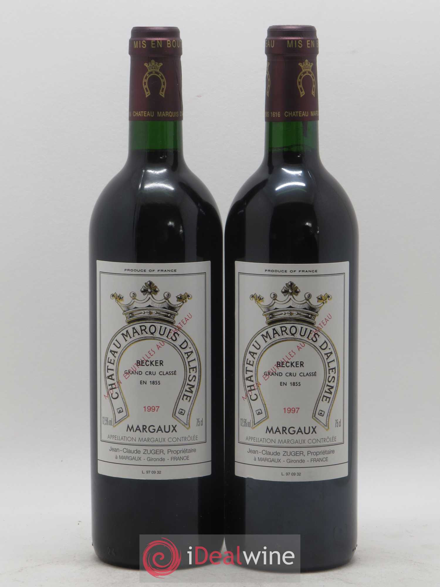 Château Marquis d'Alesme 1997 - Lot de 2 bouteilles - 0