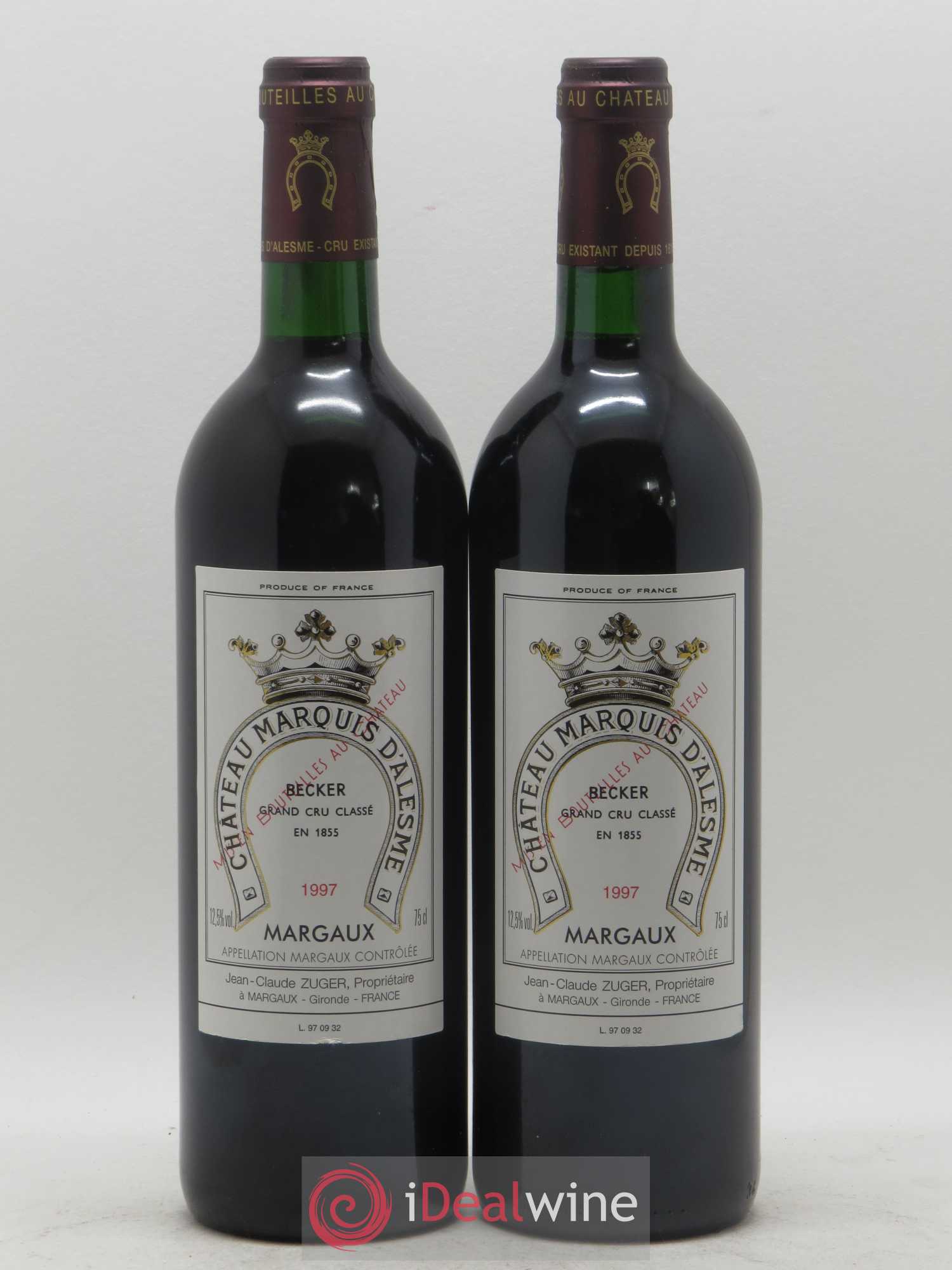 Château Marquis d'Alesme 1997 - Lot de 2 bouteilles - 0