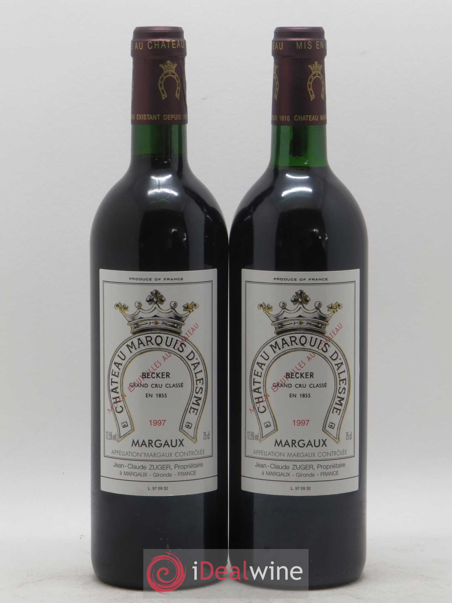 Château Marquis d'Alesme 1997 - Lot de 2 bouteilles - 0