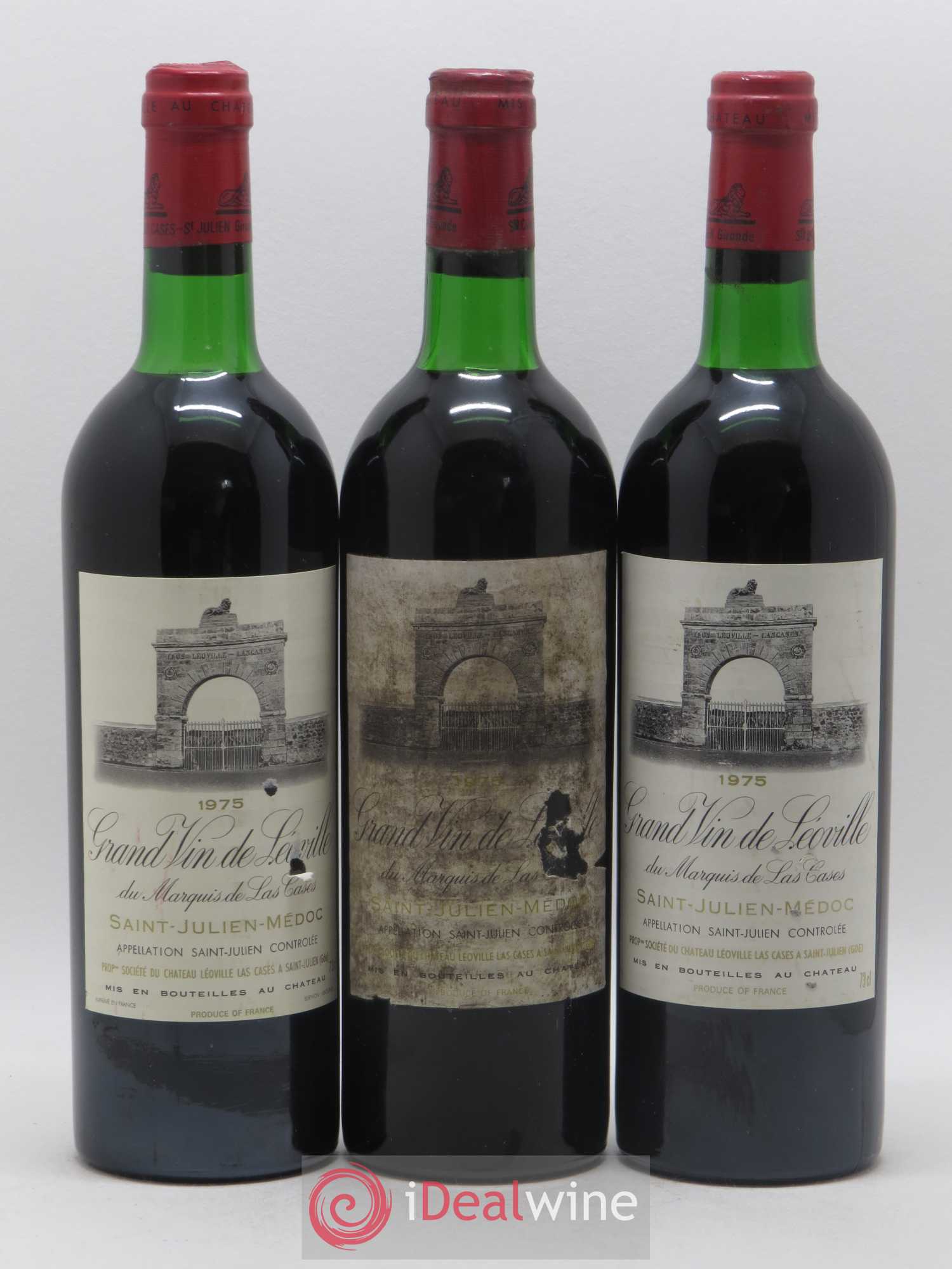 Château Léoville Las Cases 2ème Grand Cru Classé 1975 - Lot de 3 bouteilles - 0