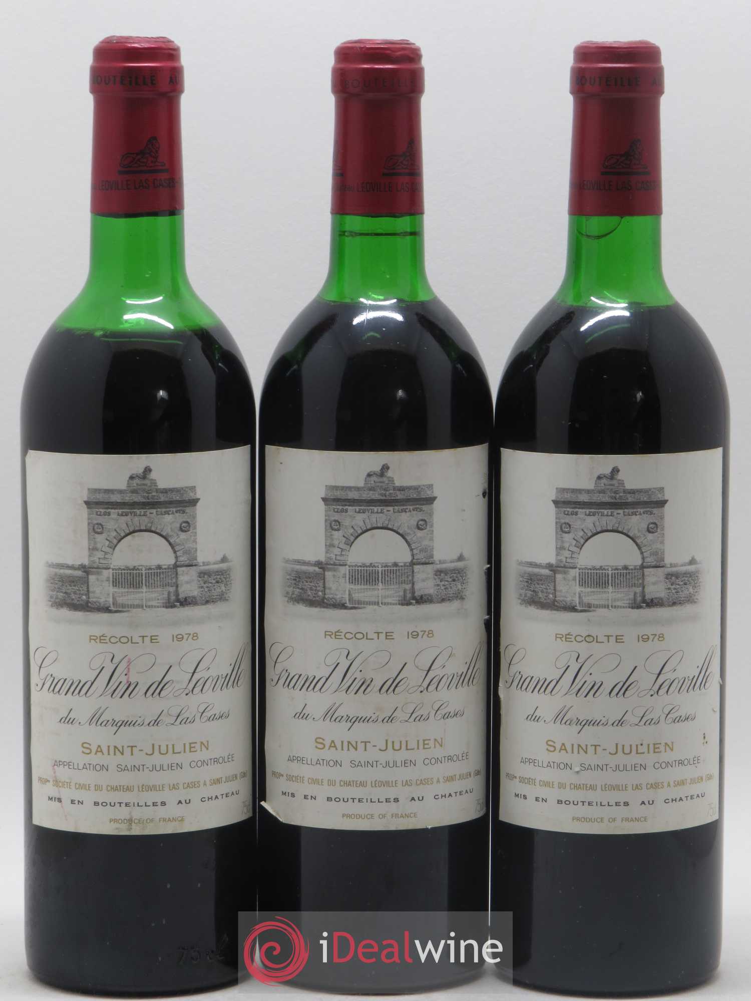 Château Léoville Las Cases 2ème Grand Cru Classé 1978 - Lot de 3 bouteilles - 0