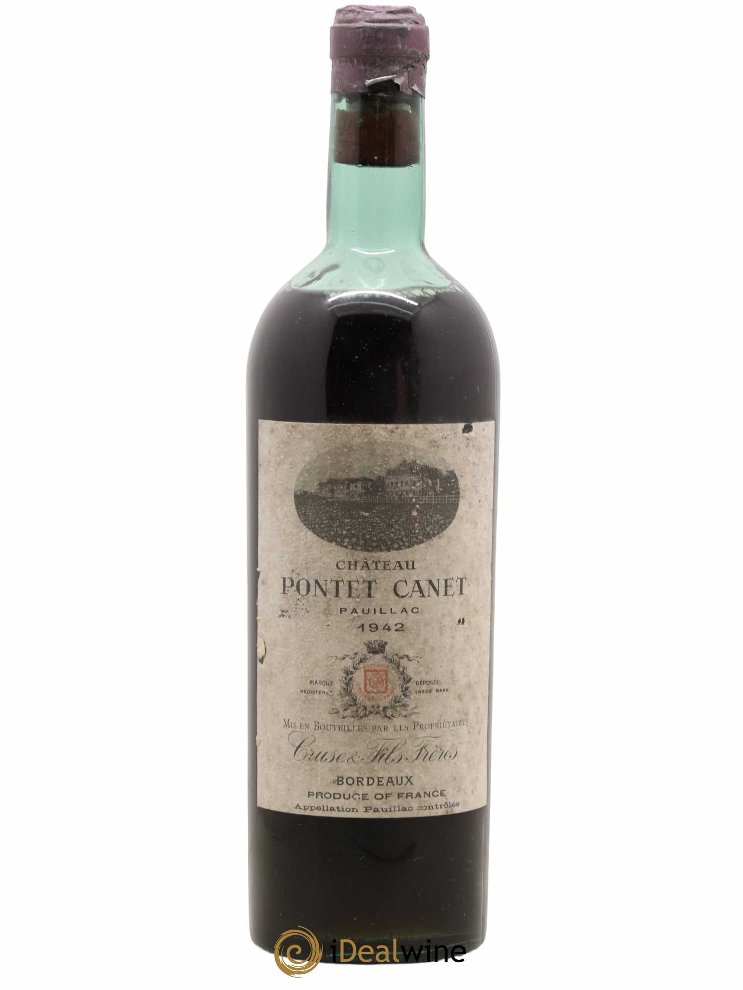 Château Pontet Canet 5ème Grand Cru Classé 1942 - Lot de 1 bouteille - 0