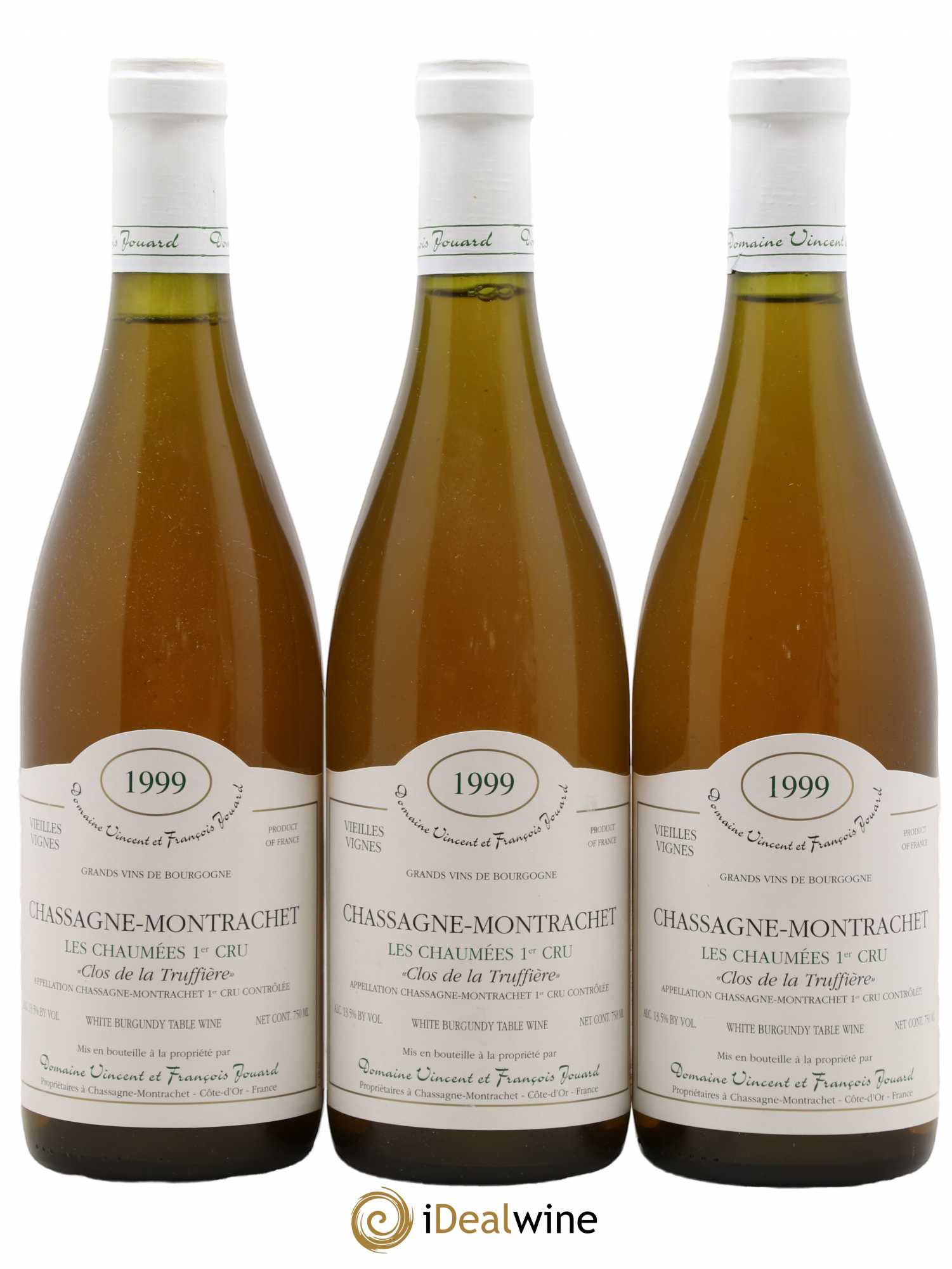 Chassagne-Montrachet 1er Cru Vieilles Vignes Les Chaumees Clos De La Truffiere Vincent & Francois Jouard 1999 - Posten von 3 Flaschen - 0