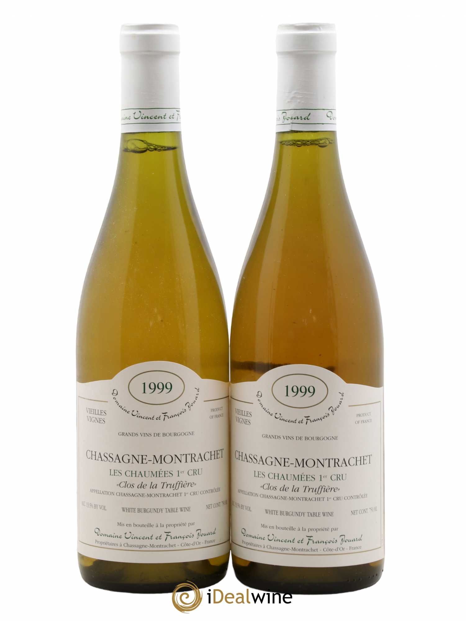 Chassagne-Montrachet 1er Cru Vieilles Vignes Les Chaumees Clos De La Truffiere Vincent & Francois Jouard 1999 - Posten von 2 Flaschen - 0