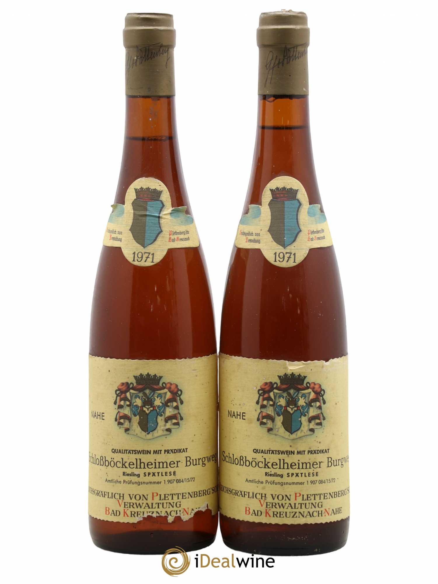 Riesling Spätlese Schlossbockelheimer Burgweg 1971 - Posten von 2 Flaschen - 0