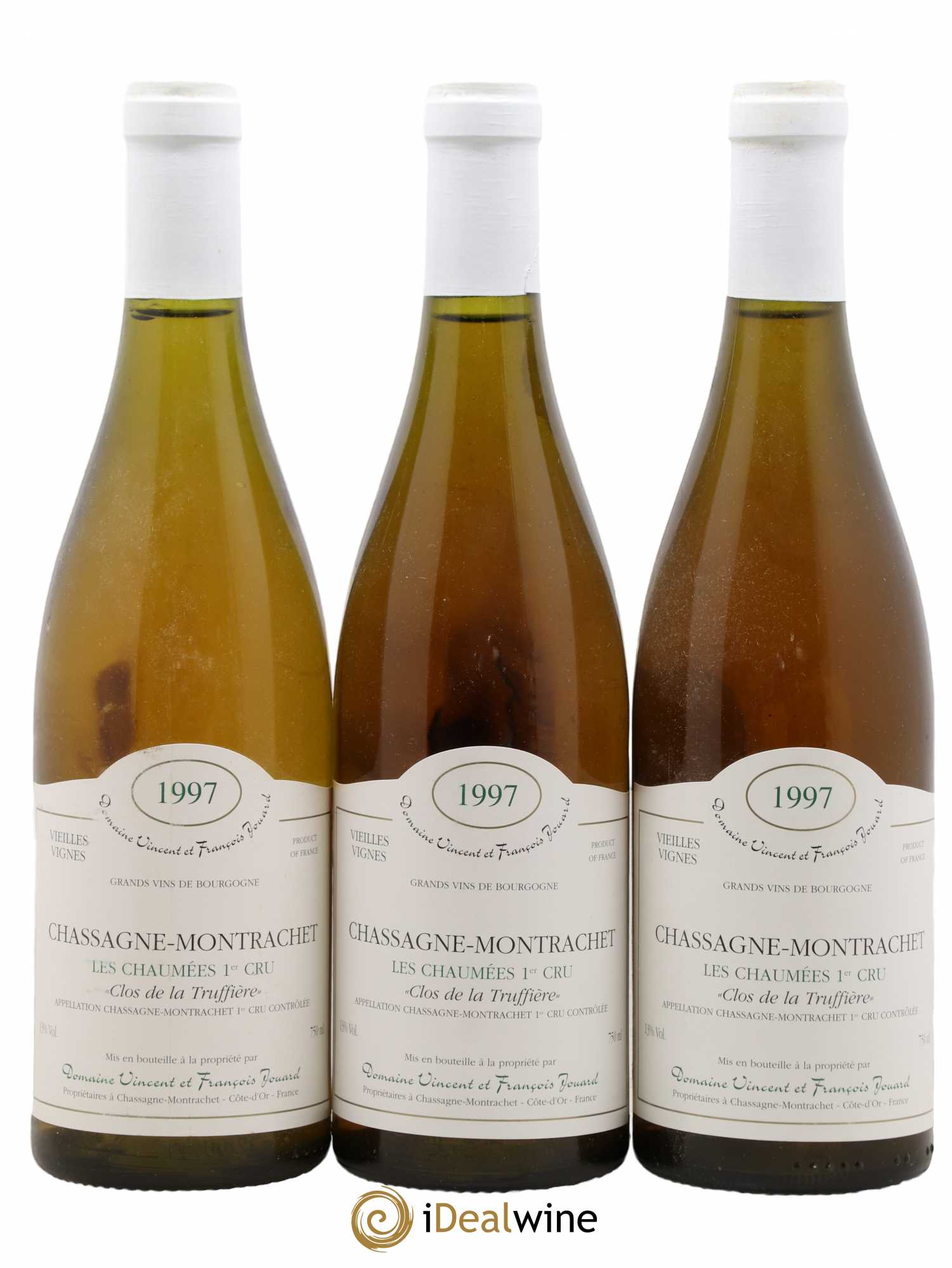 Chassagne-Montrachet 1er Cru Vieilles Vignes Les Chaumees Clos De La Truffiere Vincent & Francois Jouard 1997 - Posten von 3 Flaschen - 0