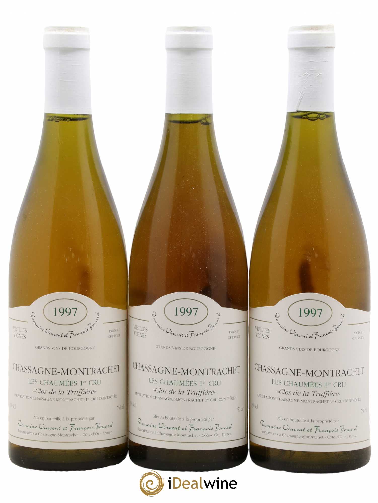 Chassagne-Montrachet 1er Cru Vieilles Vignes Les Chaumees Clos De La Truffiere Vincent & Francois Jouard 1997 - Lotto di 3 bottiglie - 0