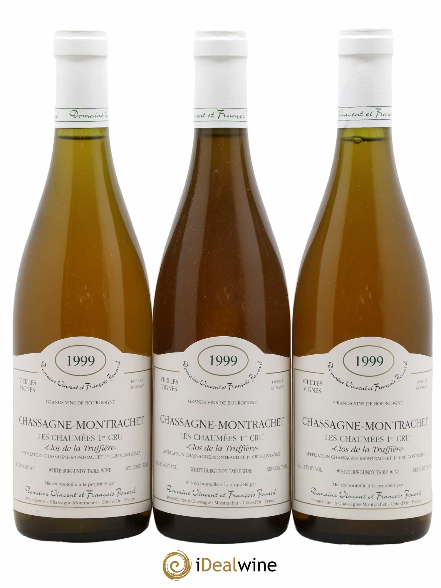 Chassagne-Montrachet 1er Cru Vieilles Vignes Les Chaumees Clos De La Truffiere Vincent & Francois Jouard 1999 - Lotto di 3 bottiglie - 0