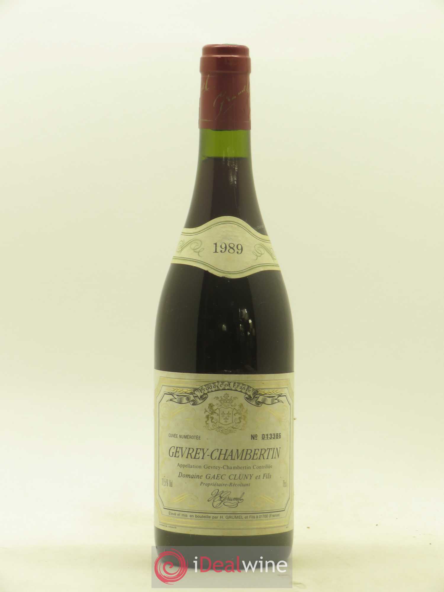 Gevrey-Chambertin Gaec Cluny&fils 1989 - Lot de 1 bouteille - 0