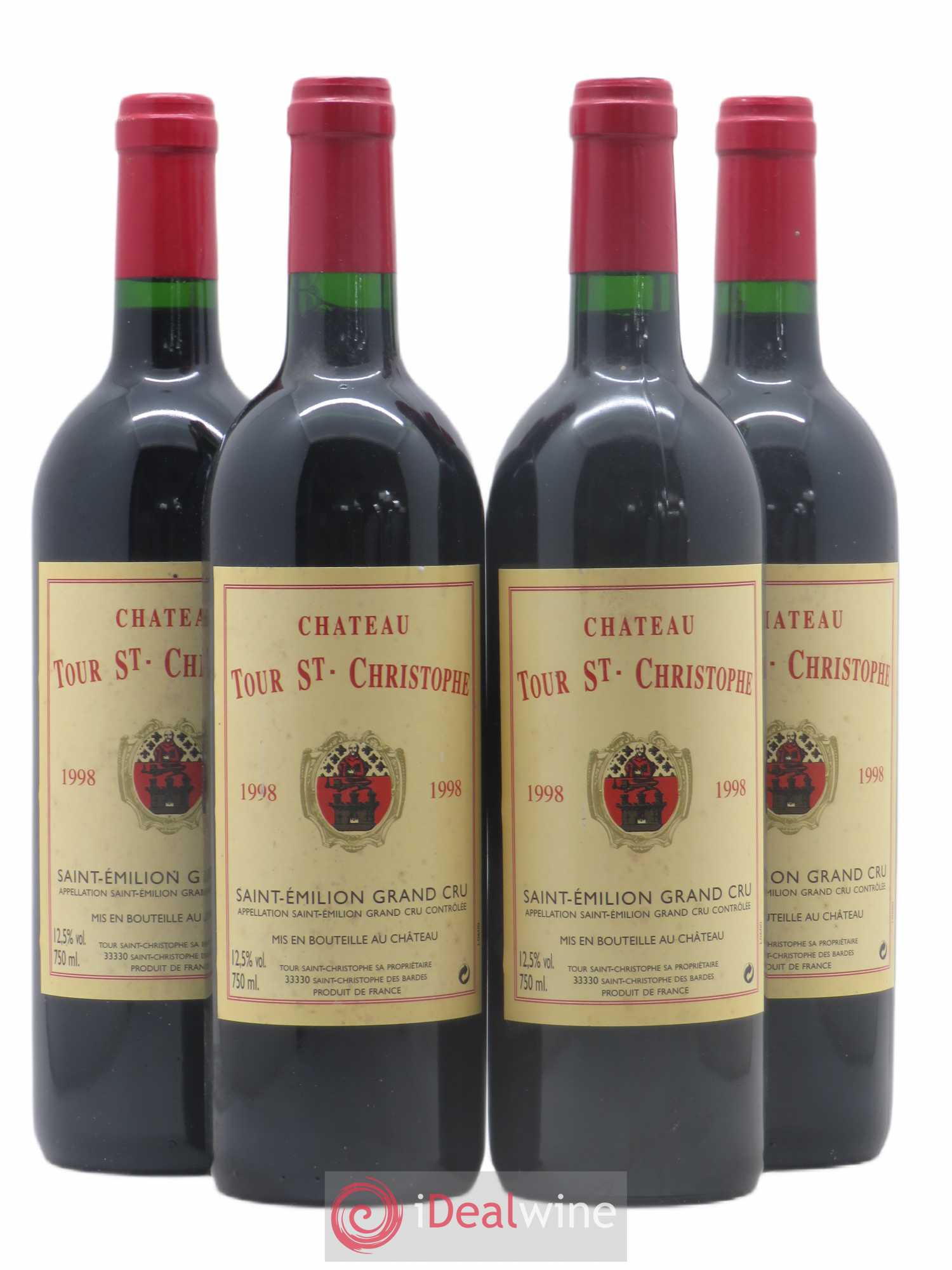 Saint-Émilion Grand Cru Château Tour Saint Saint Christophe 1998 - Posten von 4 Flaschen - 0