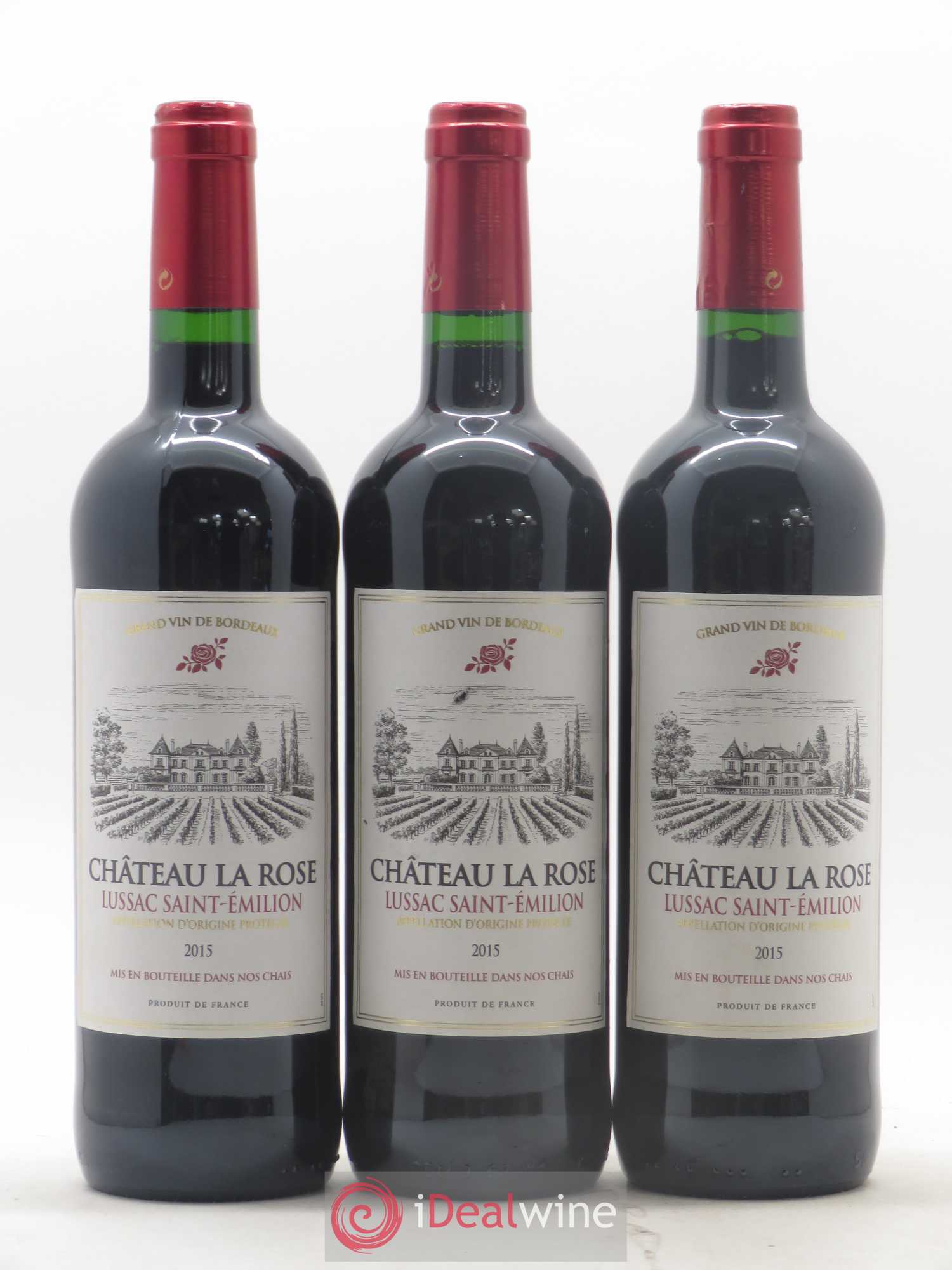 Lussac Saint-Émilion Château La Rose 2015 - Posten von 3 Flaschen - 0