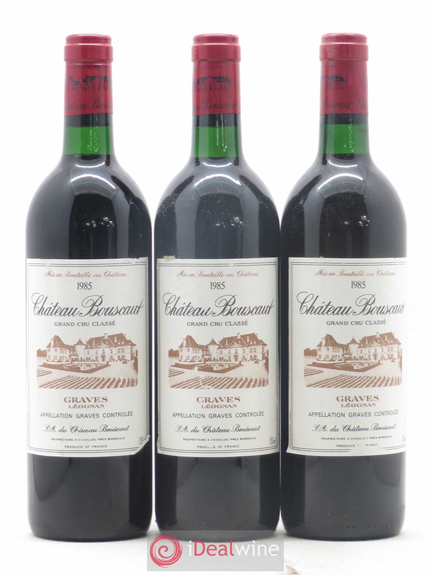 Château Bouscaut Cru Classé de Graves 1985 - Lot de 6 bouteilles - 1
