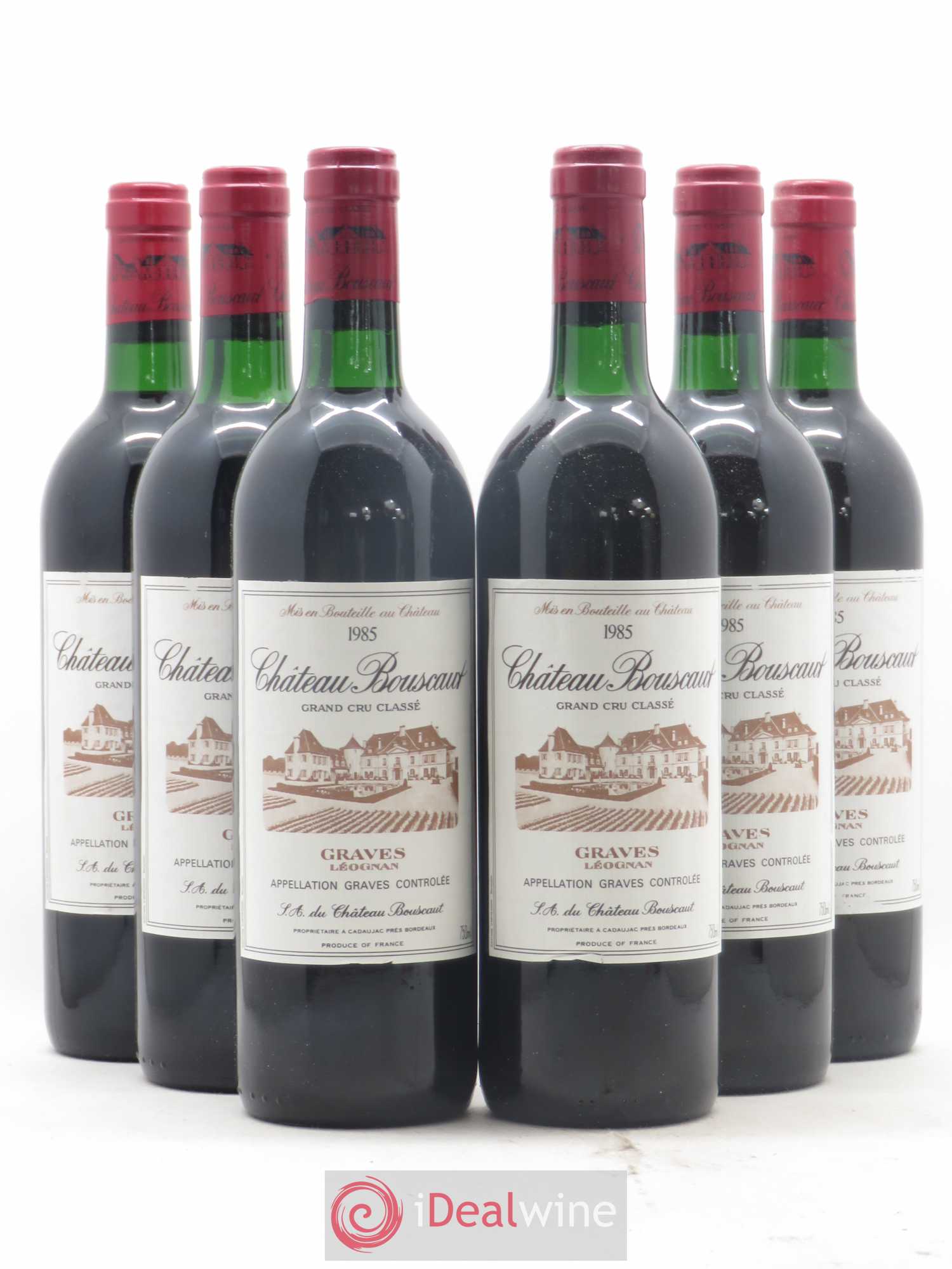 Château Bouscaut Cru Classé de Graves 1985 - Lot de 6 bouteilles - 0