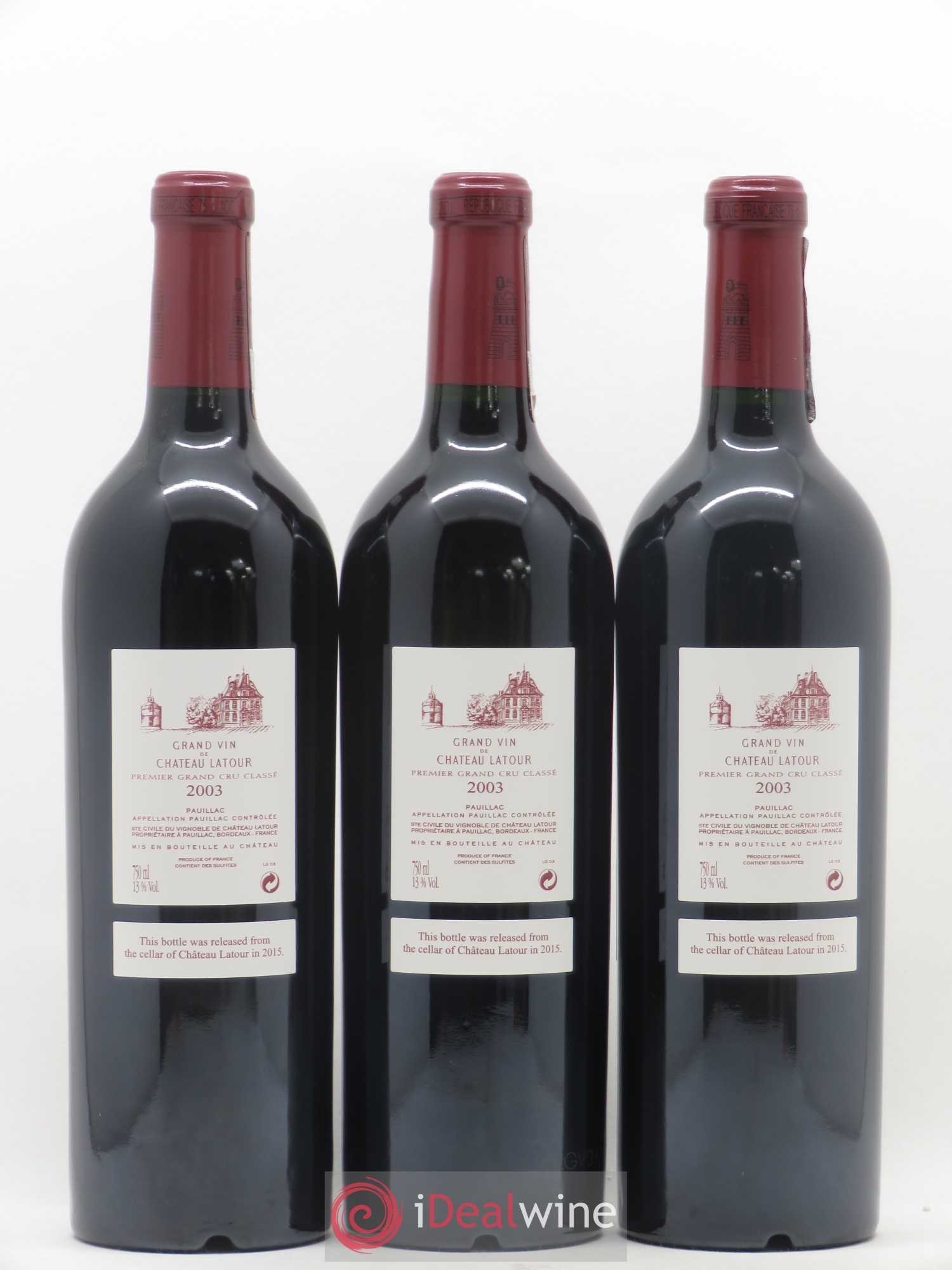 Château Latour 1er Grand Cru Classé 2003 - Lot de 6 bouteilles - 2